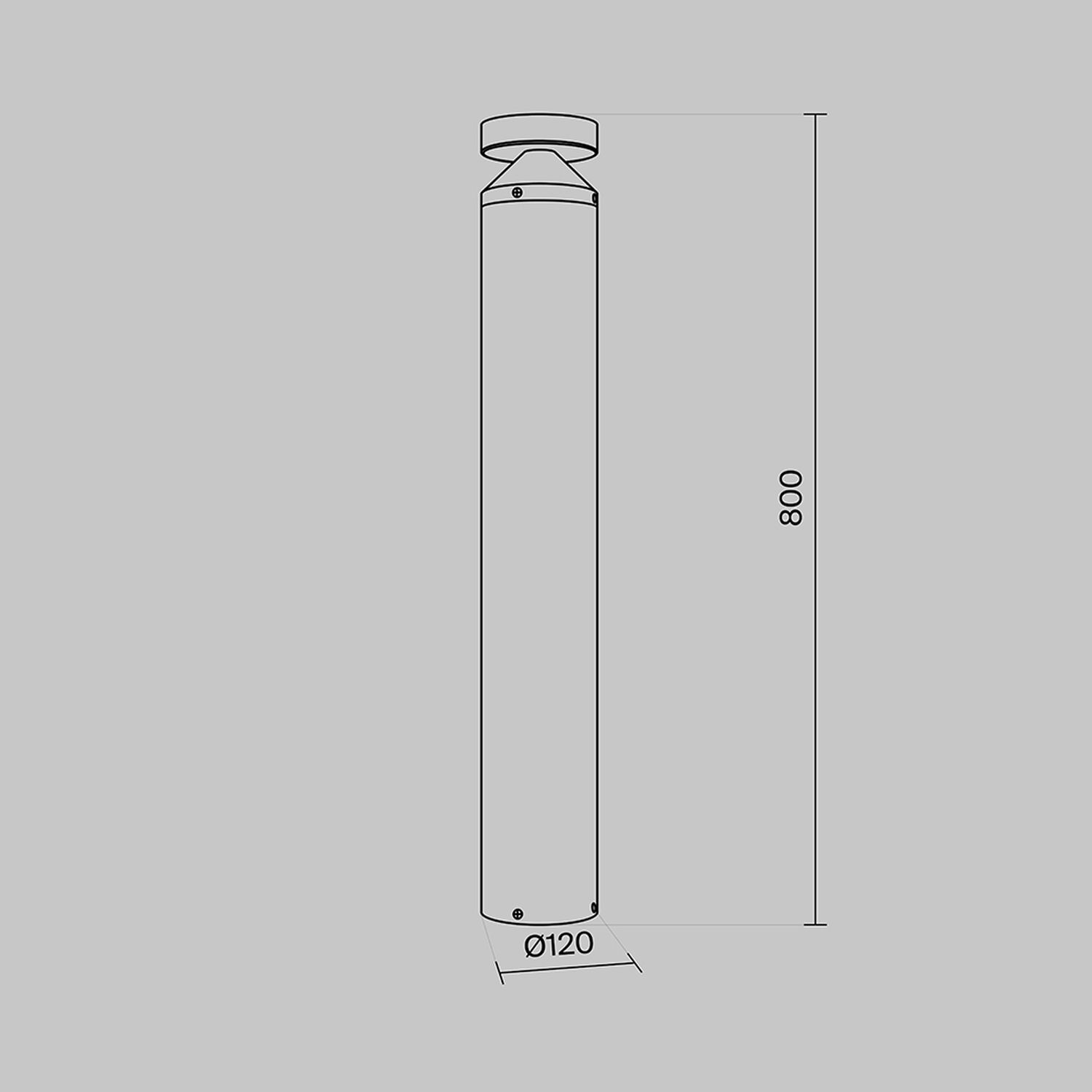 Borne d'éclairage LED aluminium IP65 300 lm hauteur 80 cm ronde