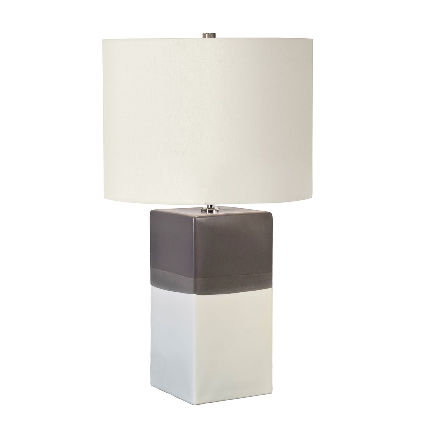 Tischlampe Keramik 60cm hoch Creme Grau Nachttisch