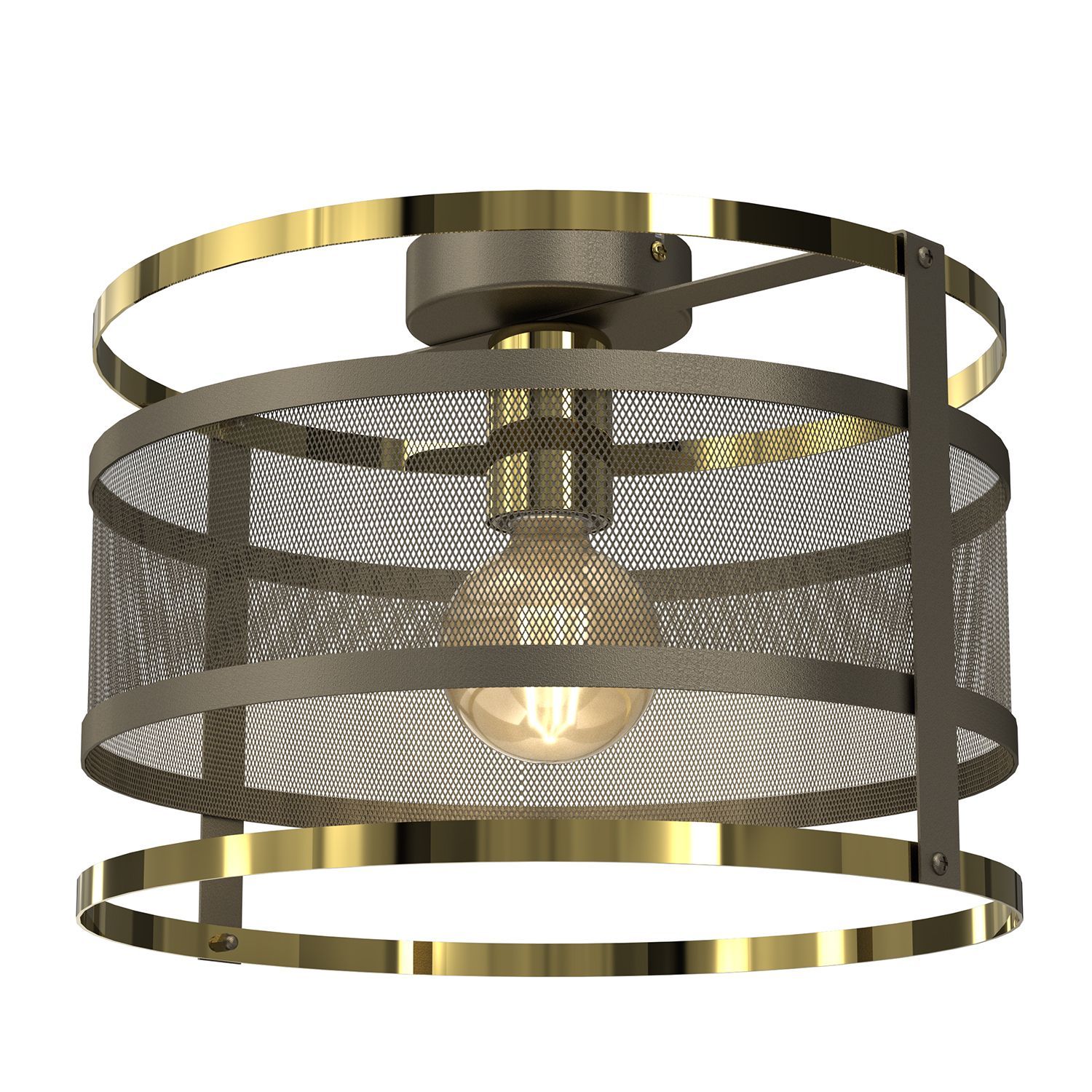 Runde Deckenlampe in Titanium Gold Ø30 cm Loft stylisch