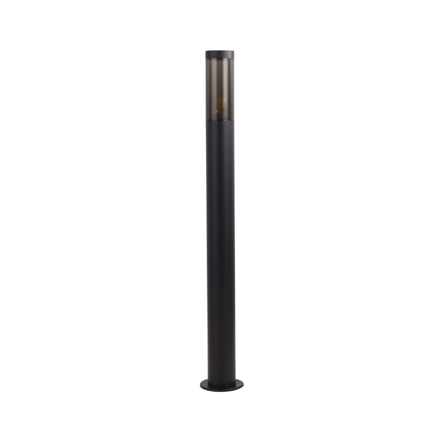 Borne d'éclairage Noir Gris Fumé IP44 E27 90 cm Acier inoxydable