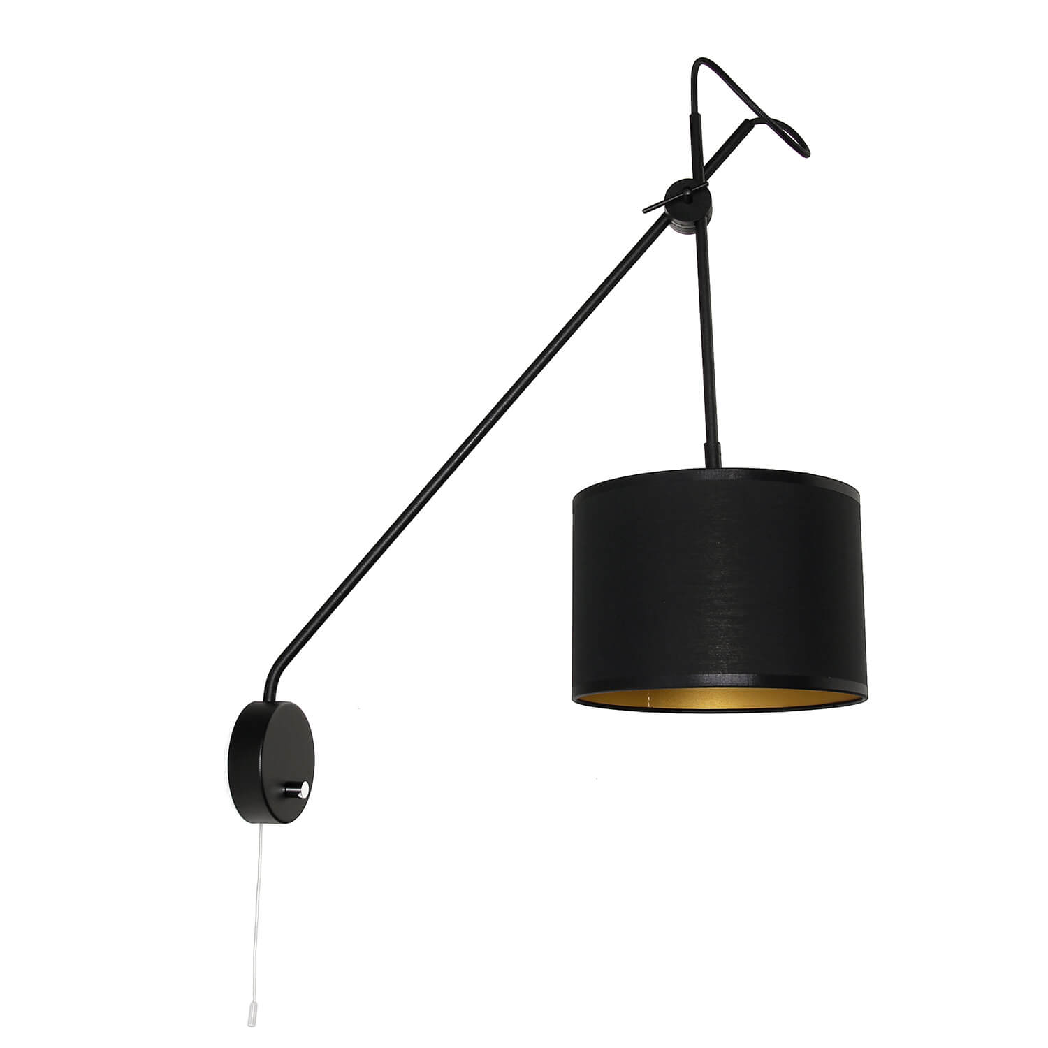 Wandlampe mit Schalter Schwarz Gold VIPER flexibel