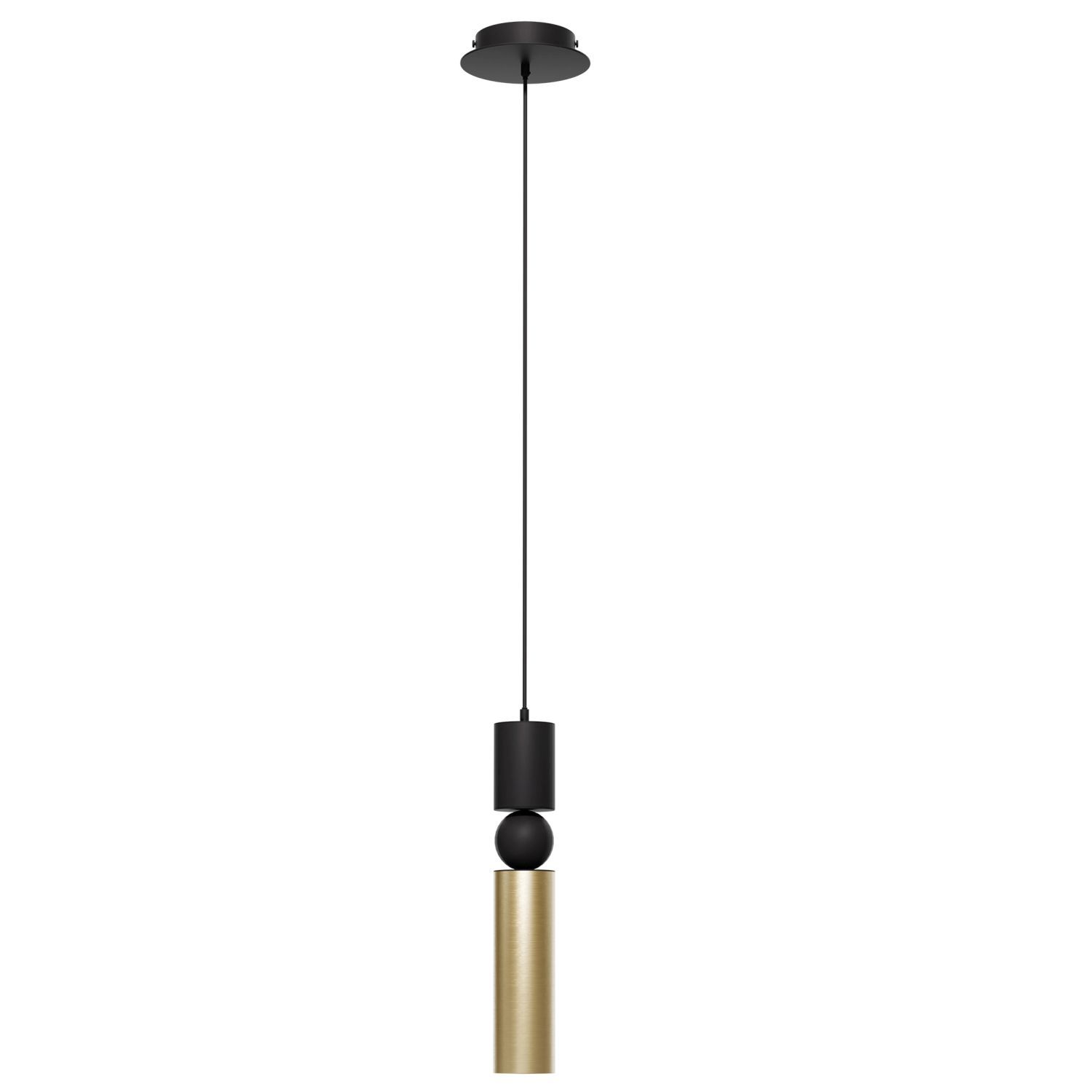 Elégante lampe à suspendre en métal GU10 L:12 cm en noir et or