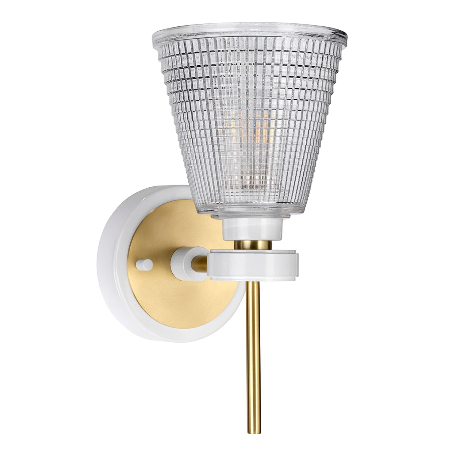 LED Badlampe Glas IP44 verstellbar in Messing Weiß
