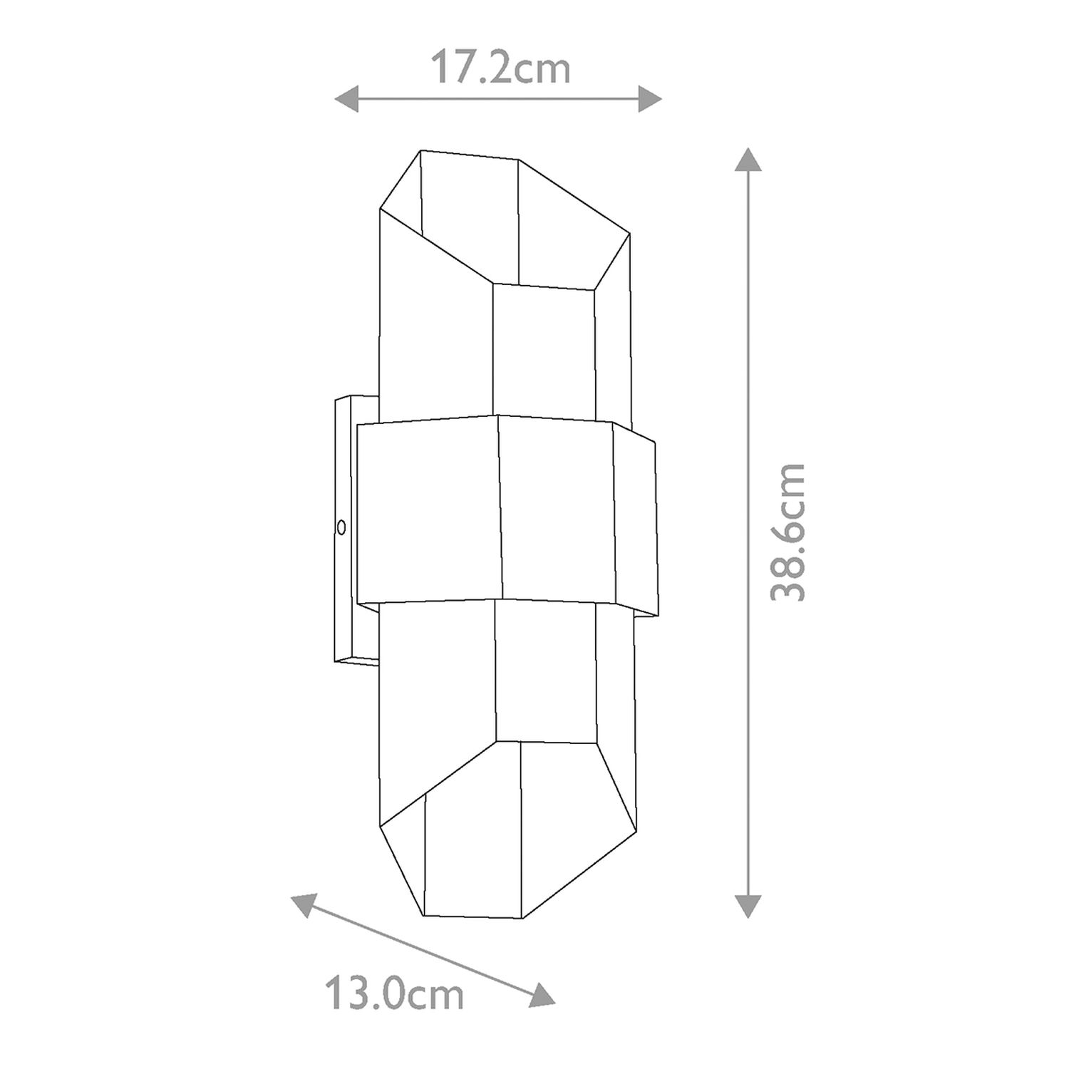 Up Down Wandleuchte außen H: 38,6 cm IP44 Schwarz Holzoptik