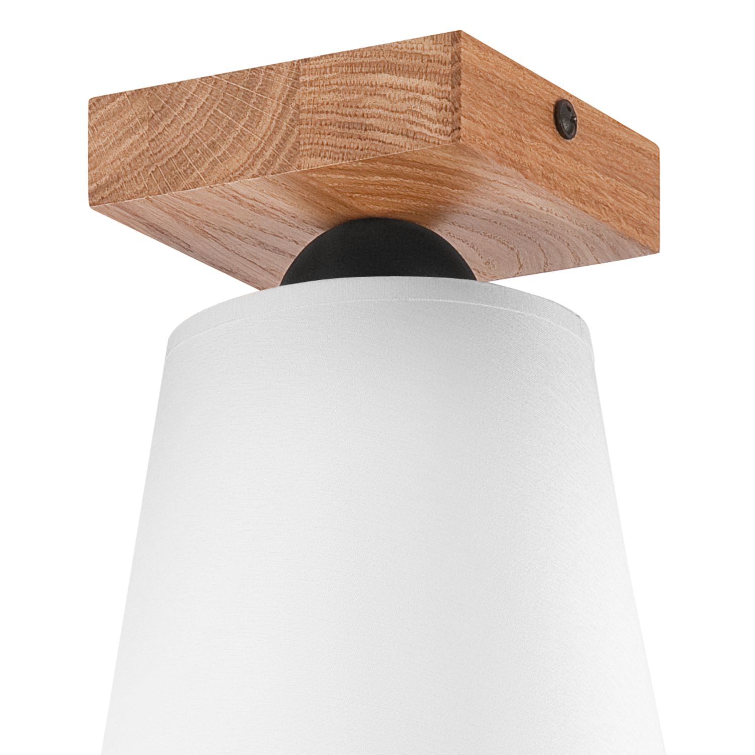 Deckenlampe Weiß Ø 15 cm H: 21 cm klein Stoff Holz Modern