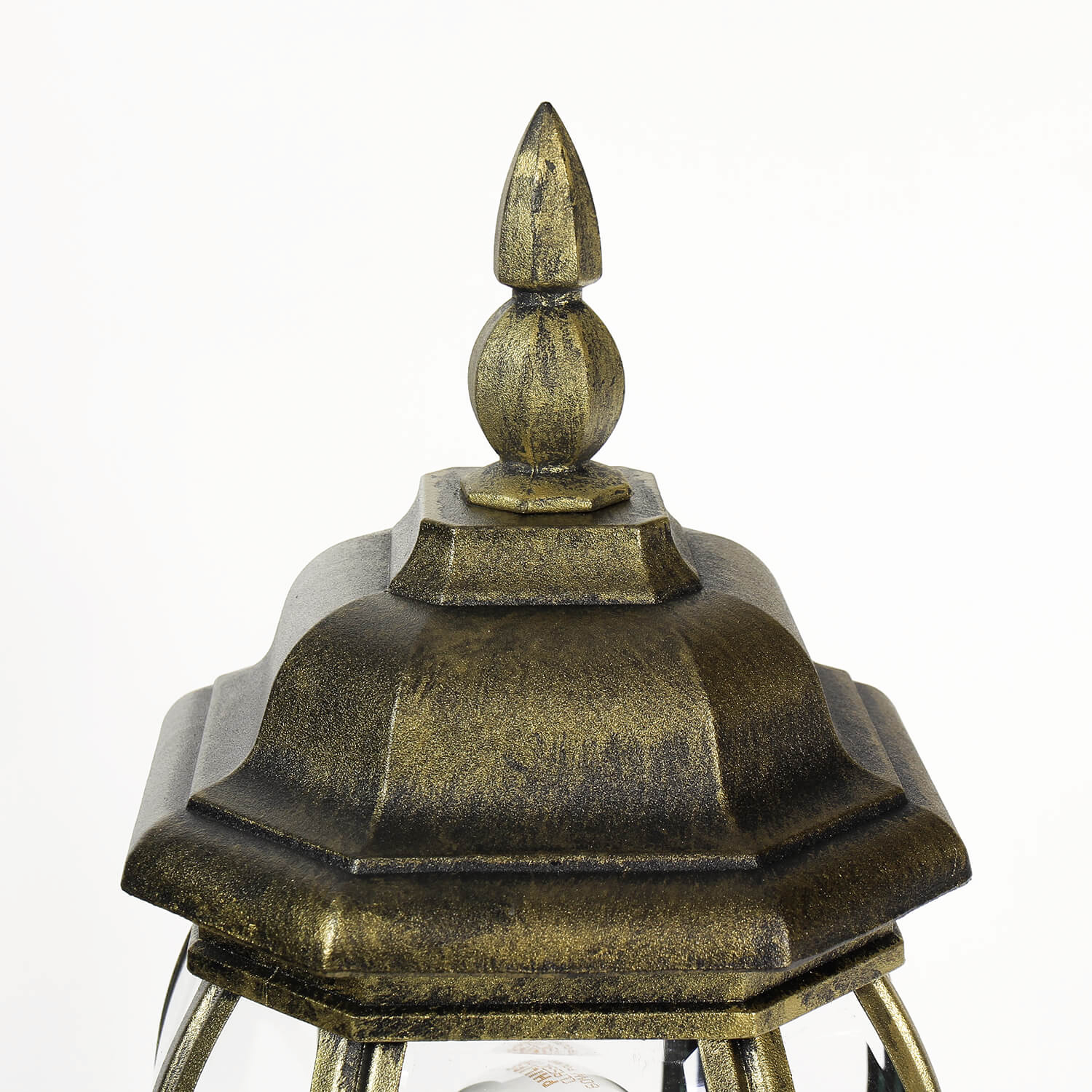 Kleine Sockel Steh Lampe für außen Gold Antik 50,5cm