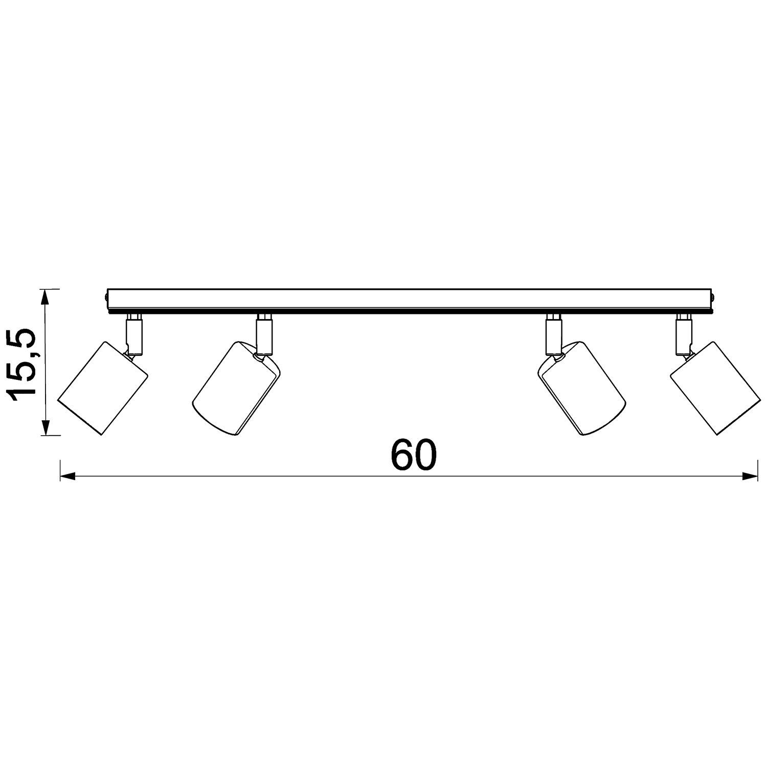 Spot de plafond mobile bois métal blanc naturel 4-flmg GU10