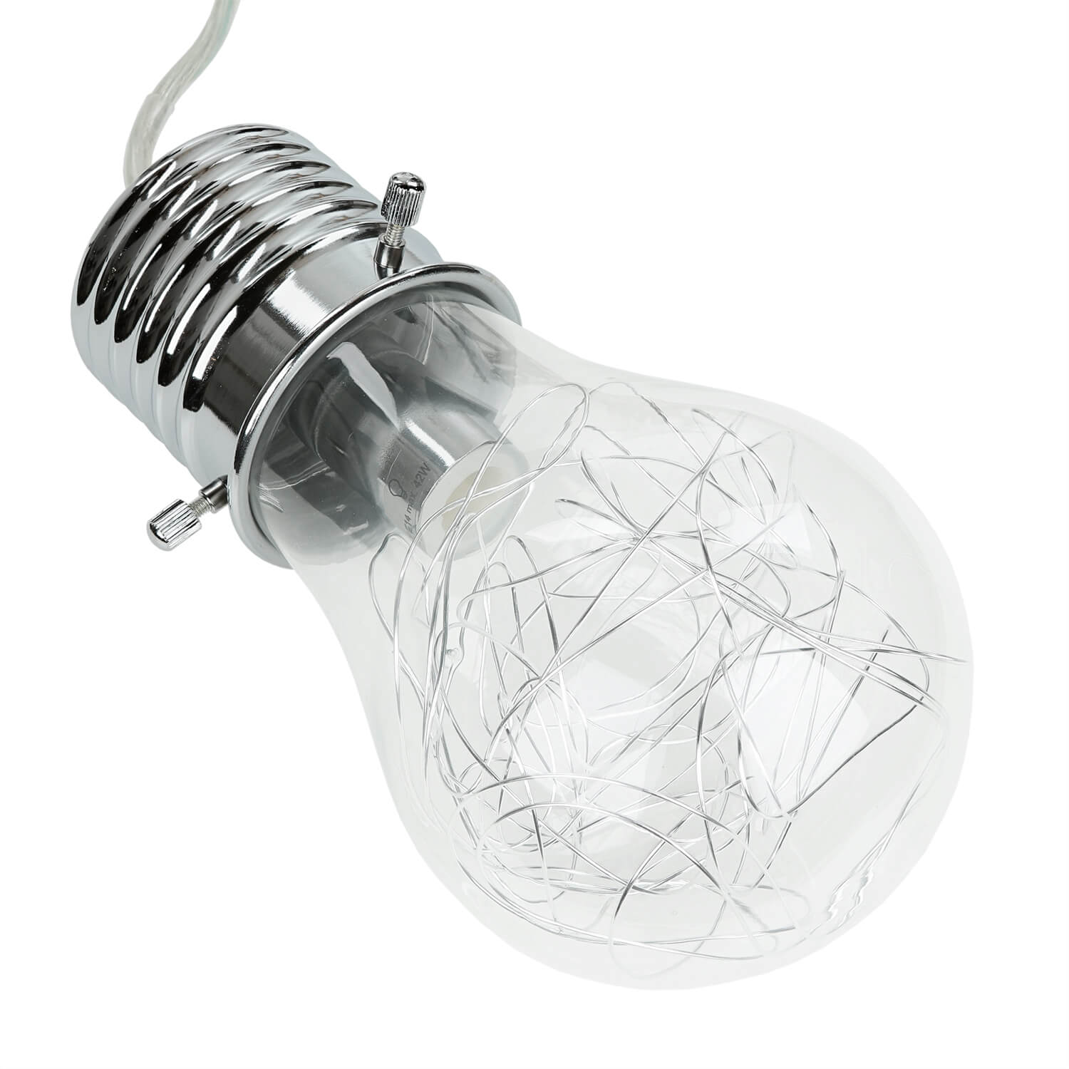 Lampe à suspendre verre métal design ampoule décoratif E14