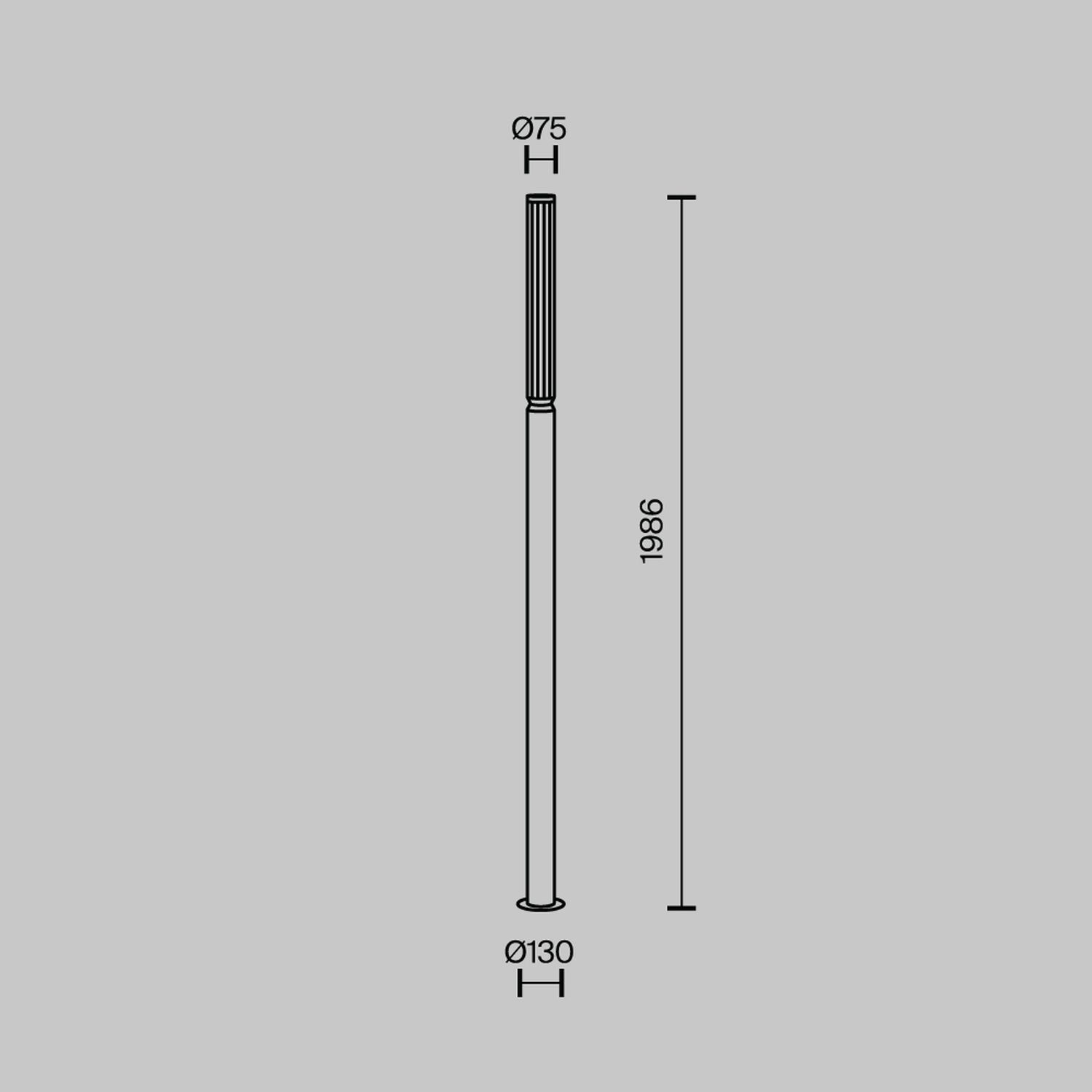 LED Pollerleuchte Glas Aluminium IP65 1500 lm 198,6 cm