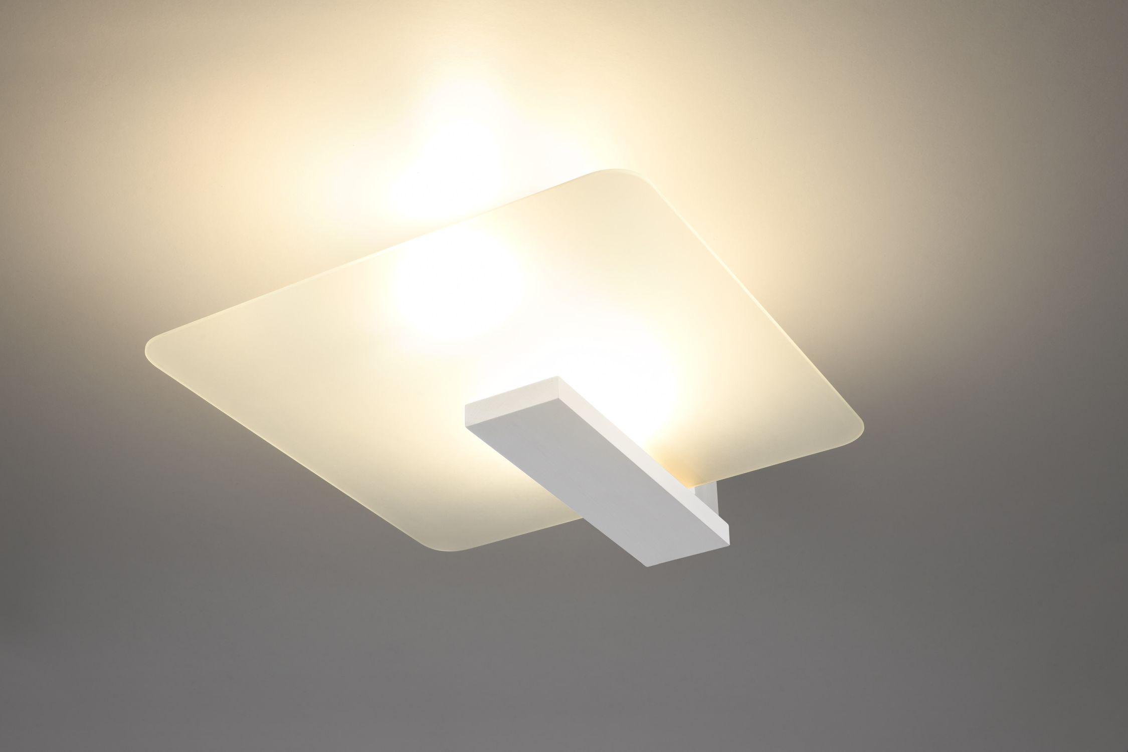 Wohnliche Deckenlampe Weiß Glas Holz flach H: 14 cm