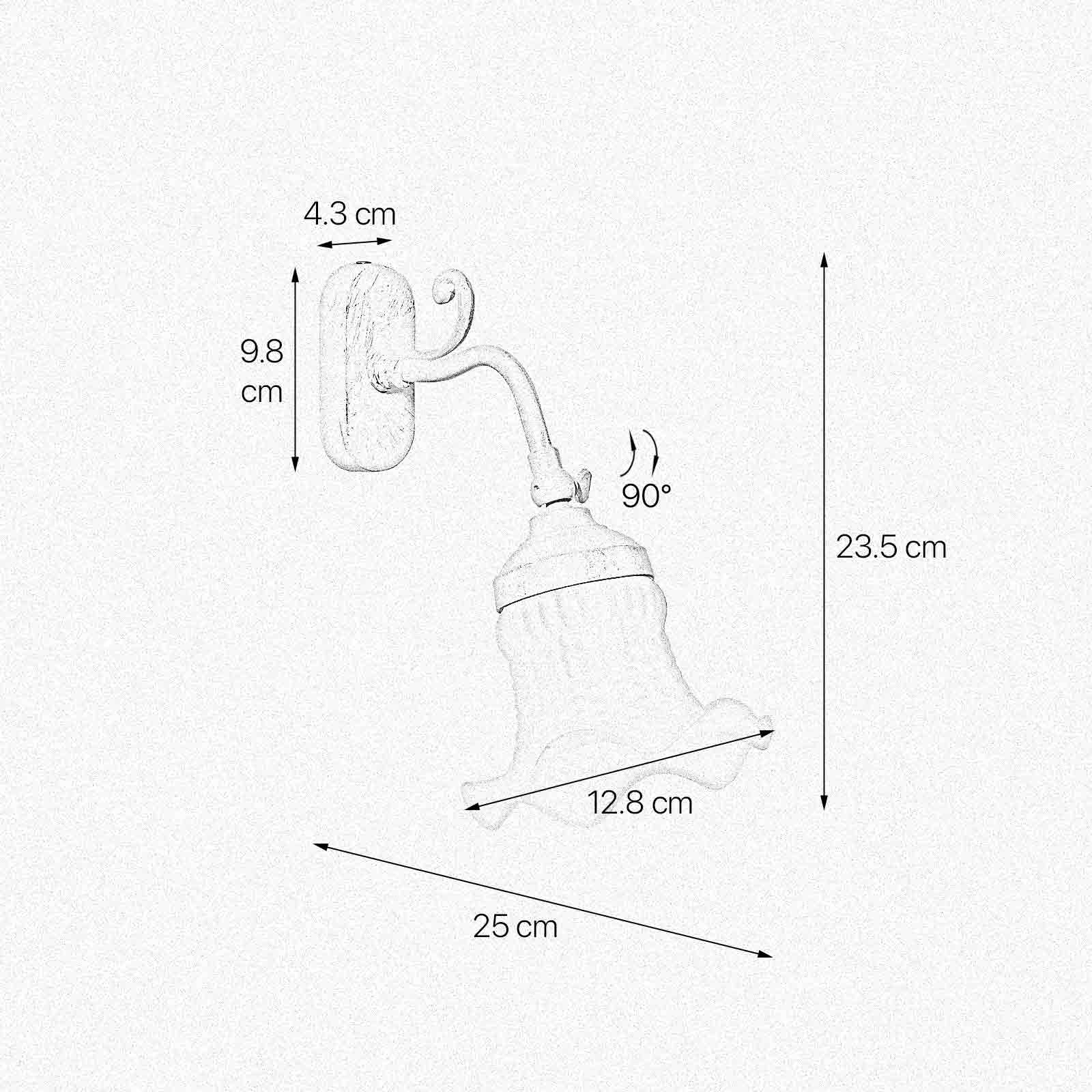 Wandlampe verstellbar E14 in Bronze Antik Weiß Messing Glas