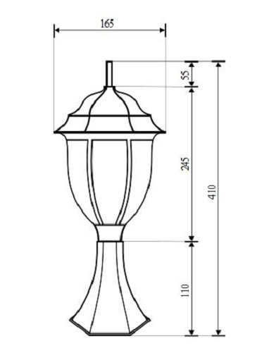 Lampe de socle jardin 41,5 cm Rustique IP43 étanche à la pluie