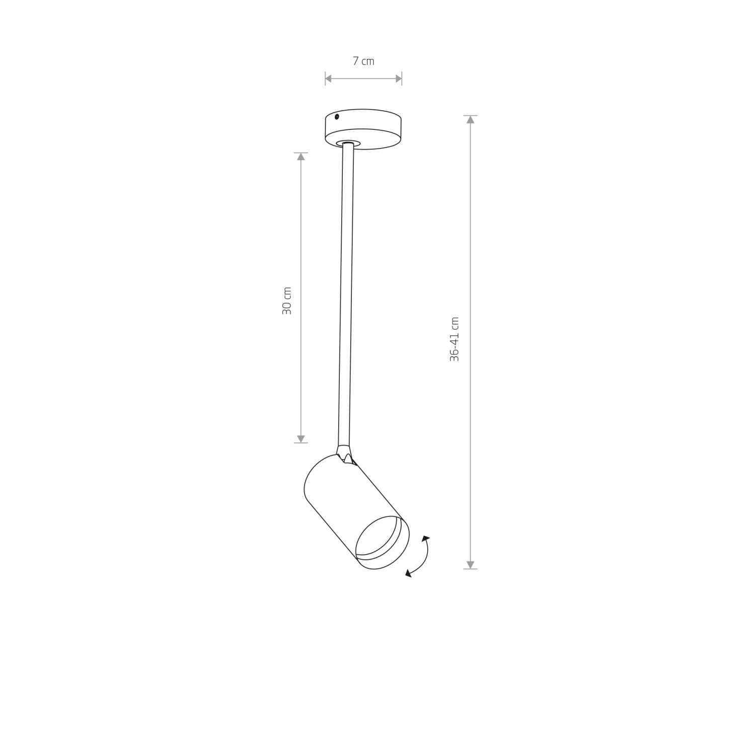 Deckenlampe GU10 in Schwarz Messing verstellbar H: 36 - 41 cm