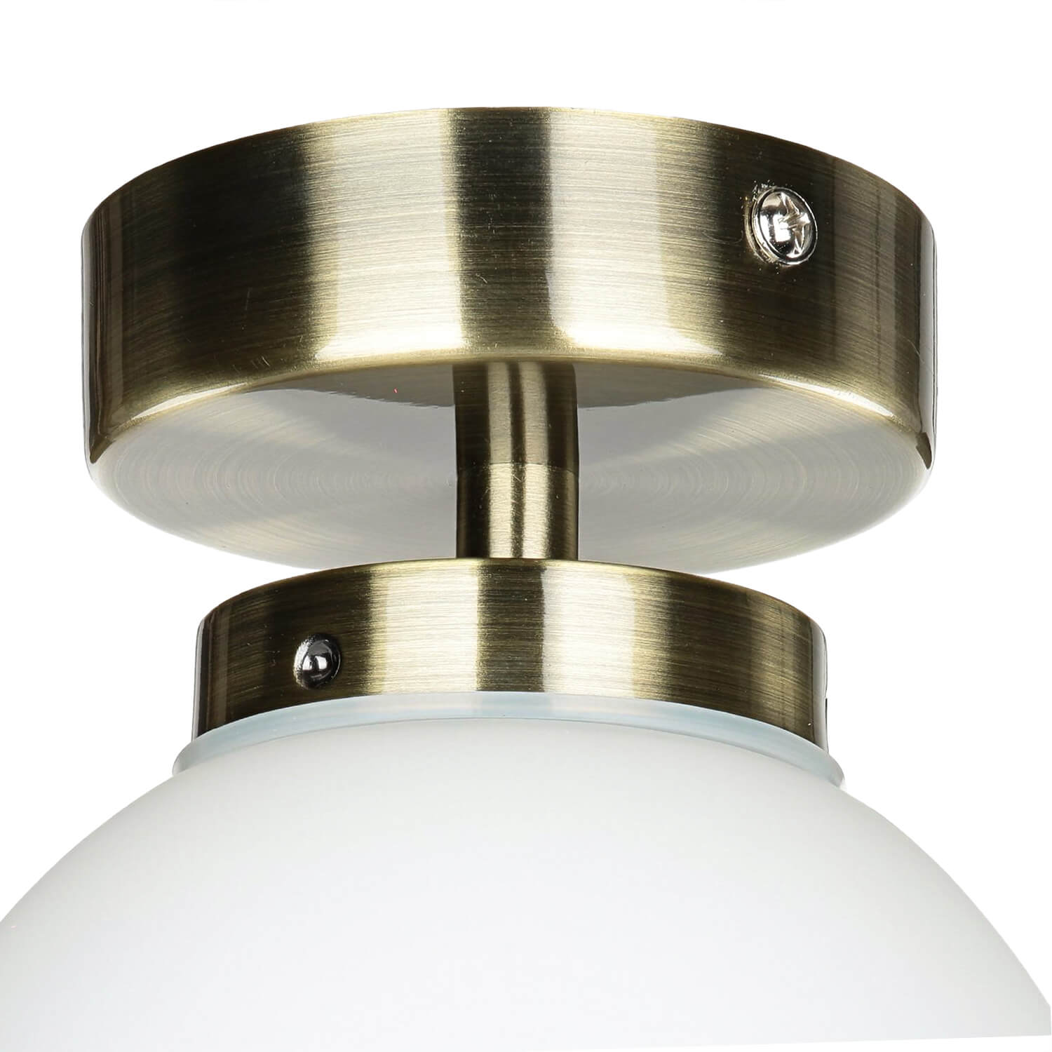 Lampe de salle de bain plafond en laiton blanc verre boule