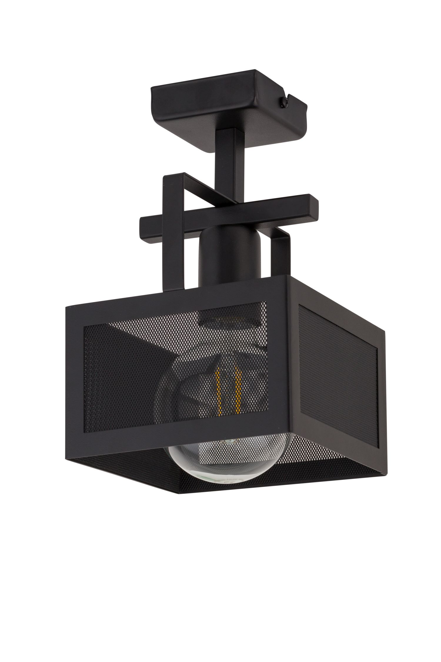 Schwarze Deckenlampe Metall Industrial E27 B:16 cm