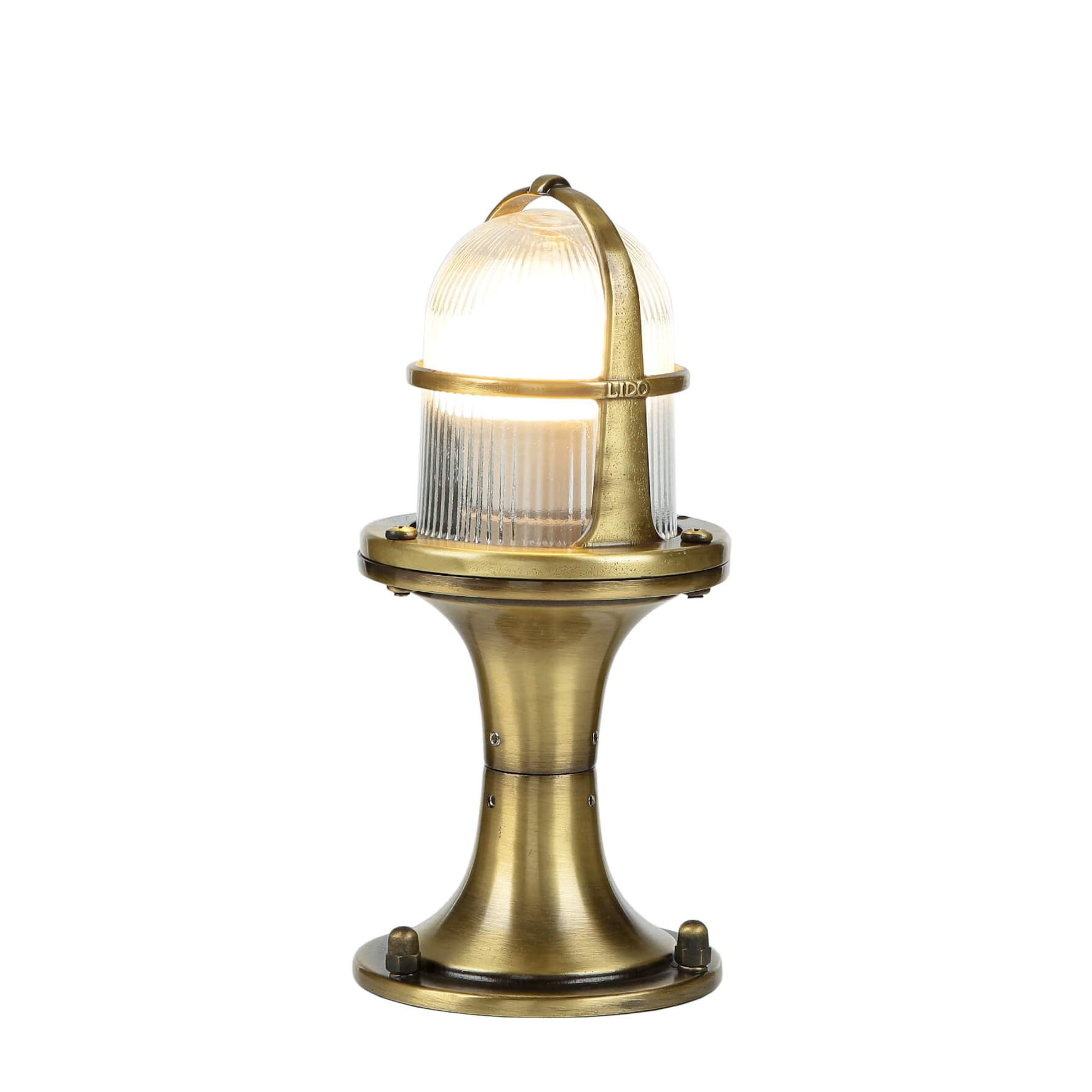 Lampe de chemin petite 25 cm IP64 E27 laiton véritable verre