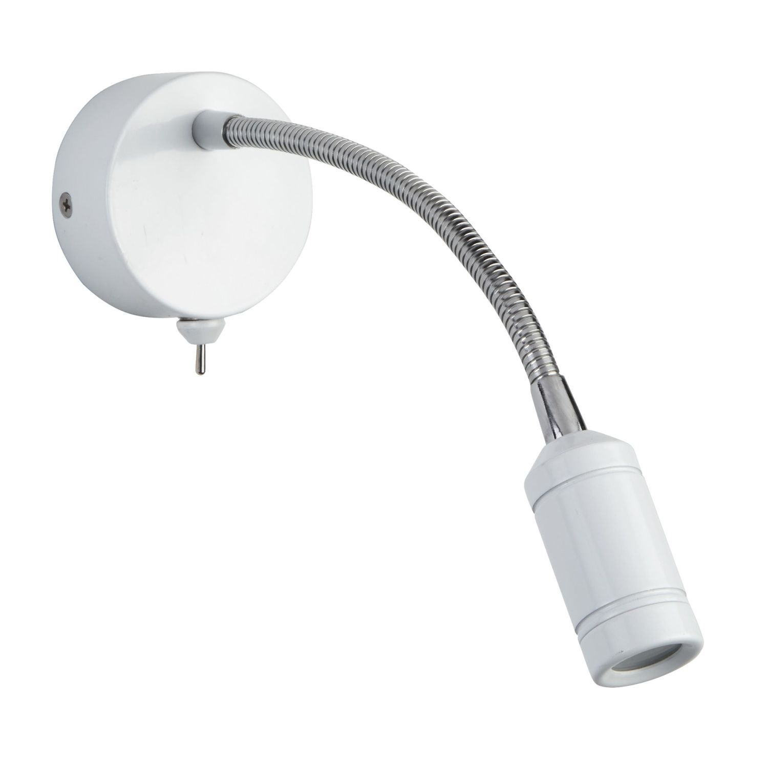 Spot mural à LED avec interrupteur Bras flexible blanc P:31 cm