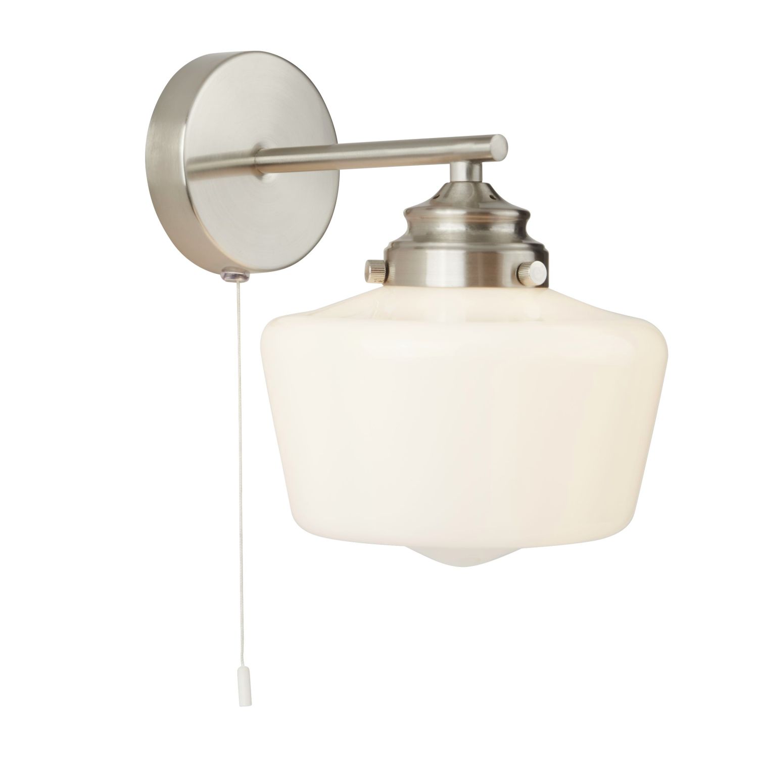 Wandlampe mit Schalter IP44 Silber Weiß Badezimmer