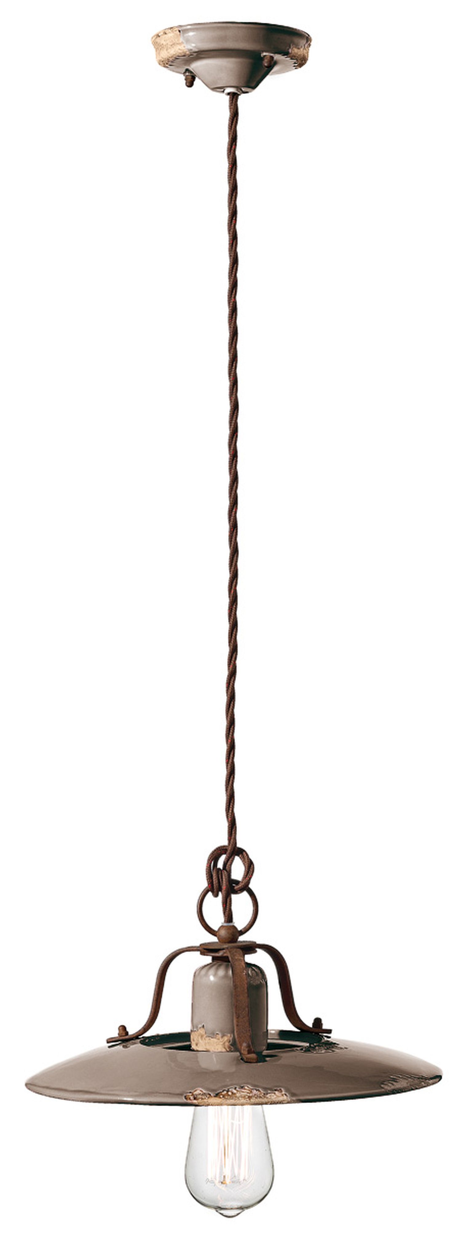 Suspension métal céramique ronde D : 30 cm E27 NICOLA