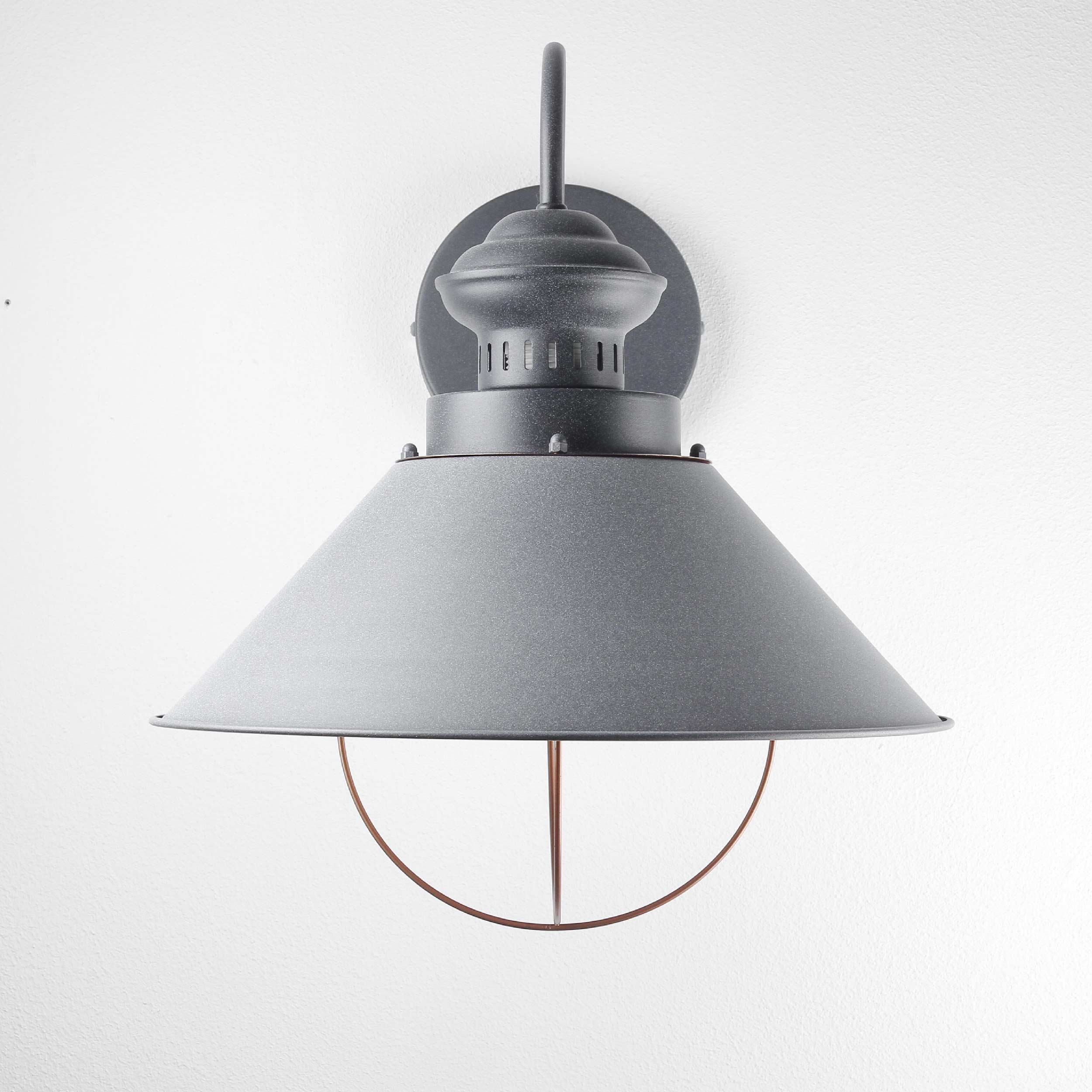 Wandlampe innen Grau Kupfer E27 Industrie Design