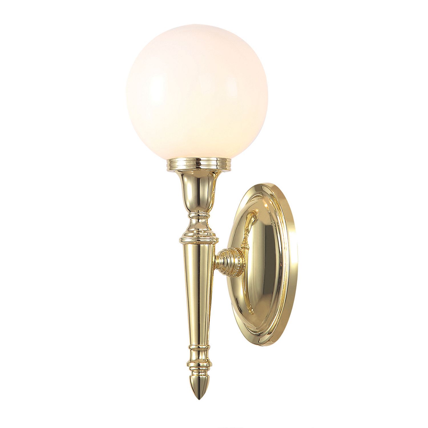 Badlampe aus Messing Glas mit LED IP44 Jugendstil