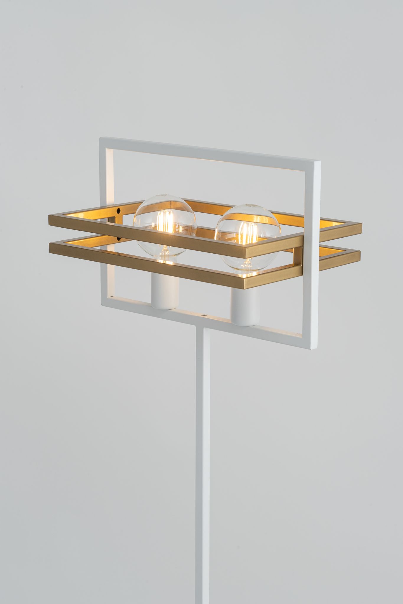 Große Stehlampe Weiß Gold Modern 162 cm 2-flammig