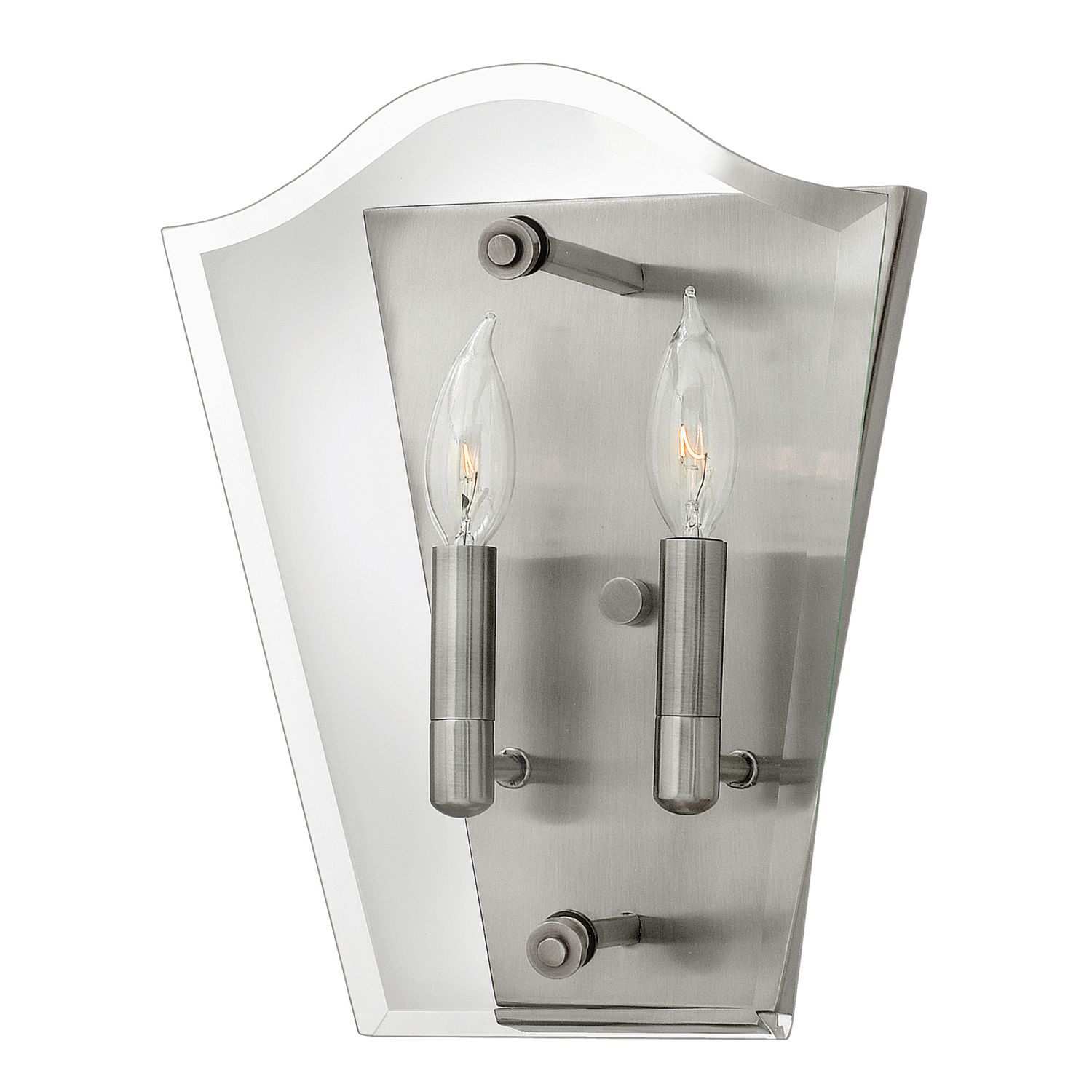 Wandleuchte EDDA in Silber 2xE14 Glas Modern Lampe