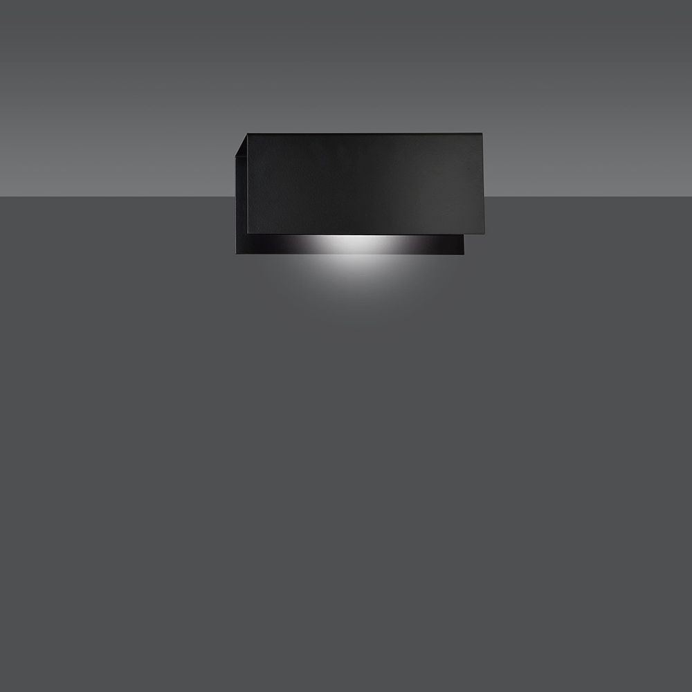 Wandlampe Metall Schwarz eckig 24 cm breit E27