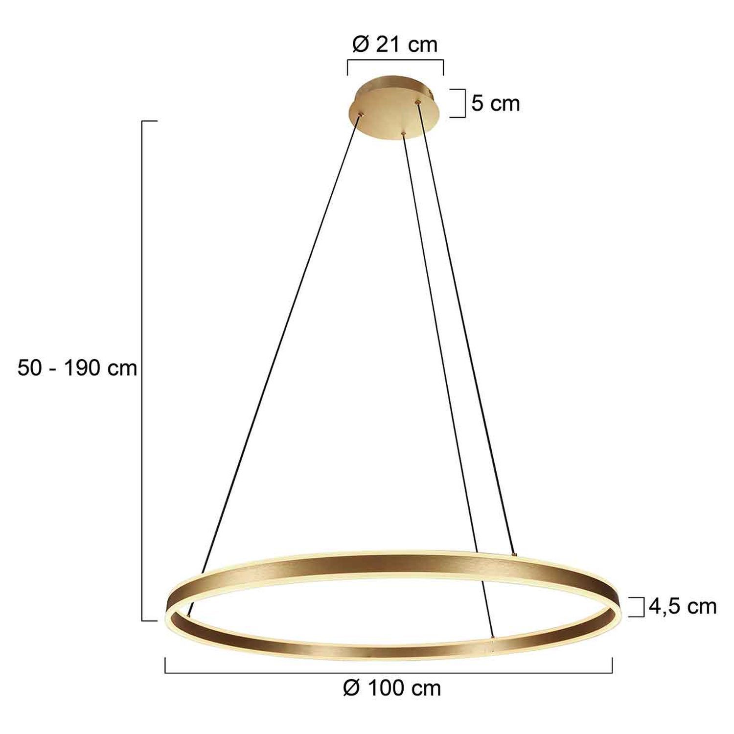 Lampe LED suspendue métal plastique Ø100 cm 80 W 2700 K