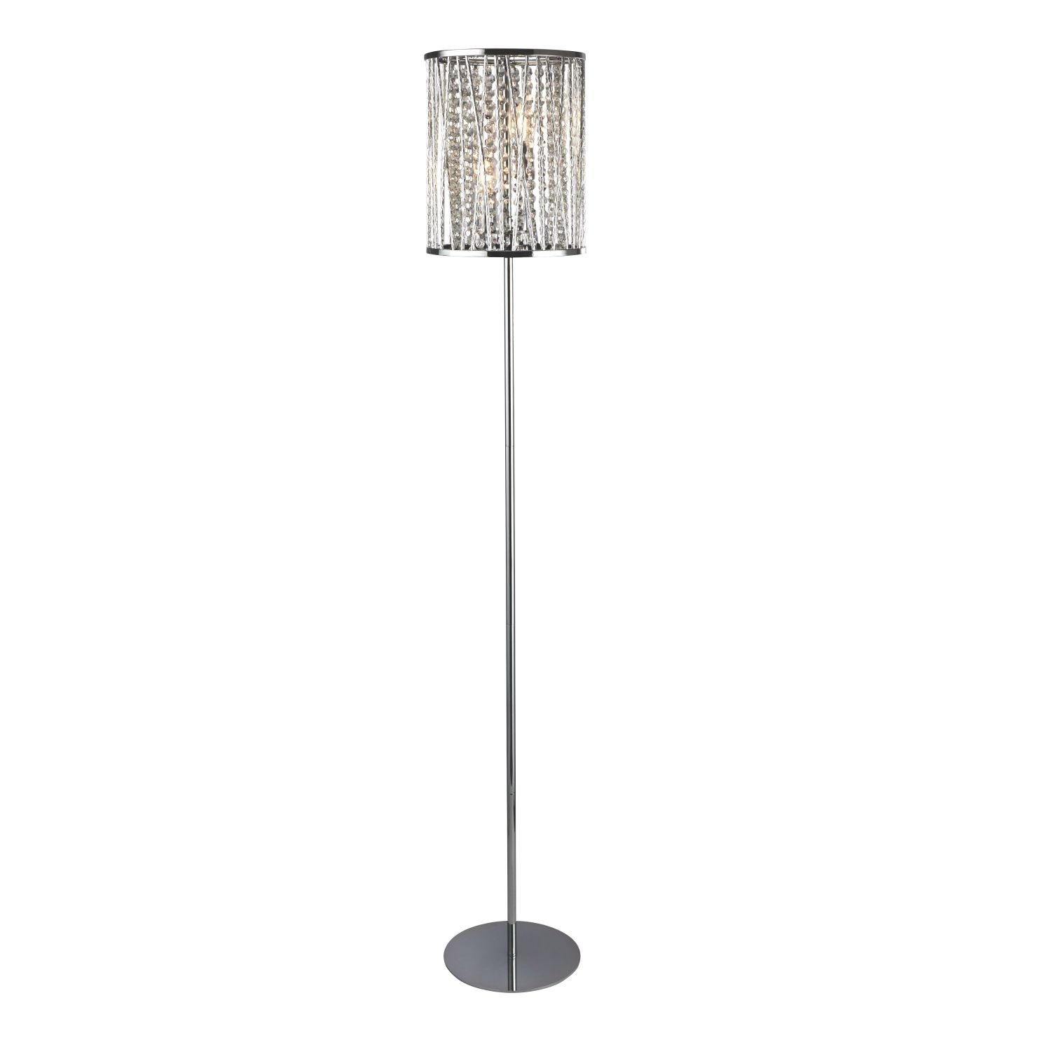 Lampadaire Cristal Métal H : 152 cm Chrome Clair 2x E14