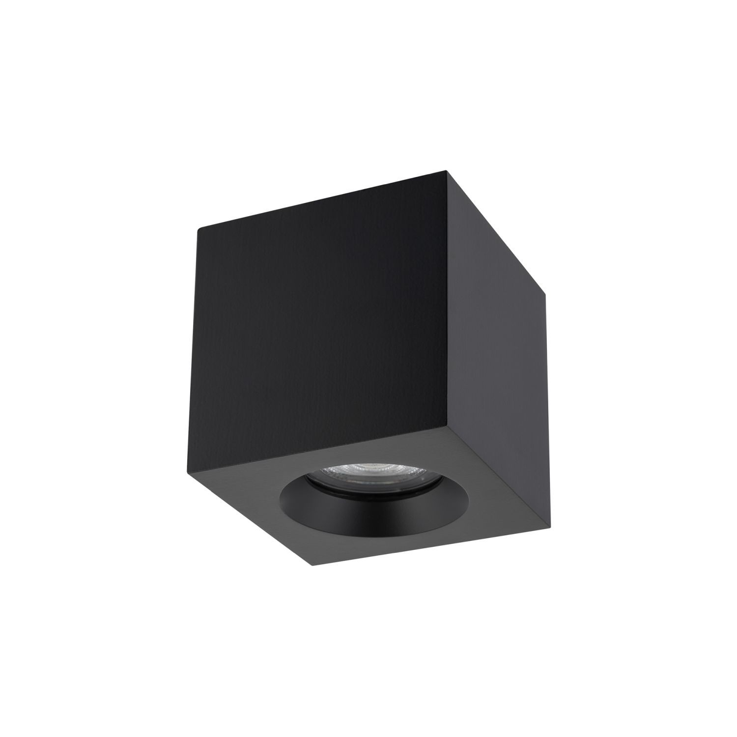 Petit spot de plafond aluminium verre IP44 L:8,5 cm noir