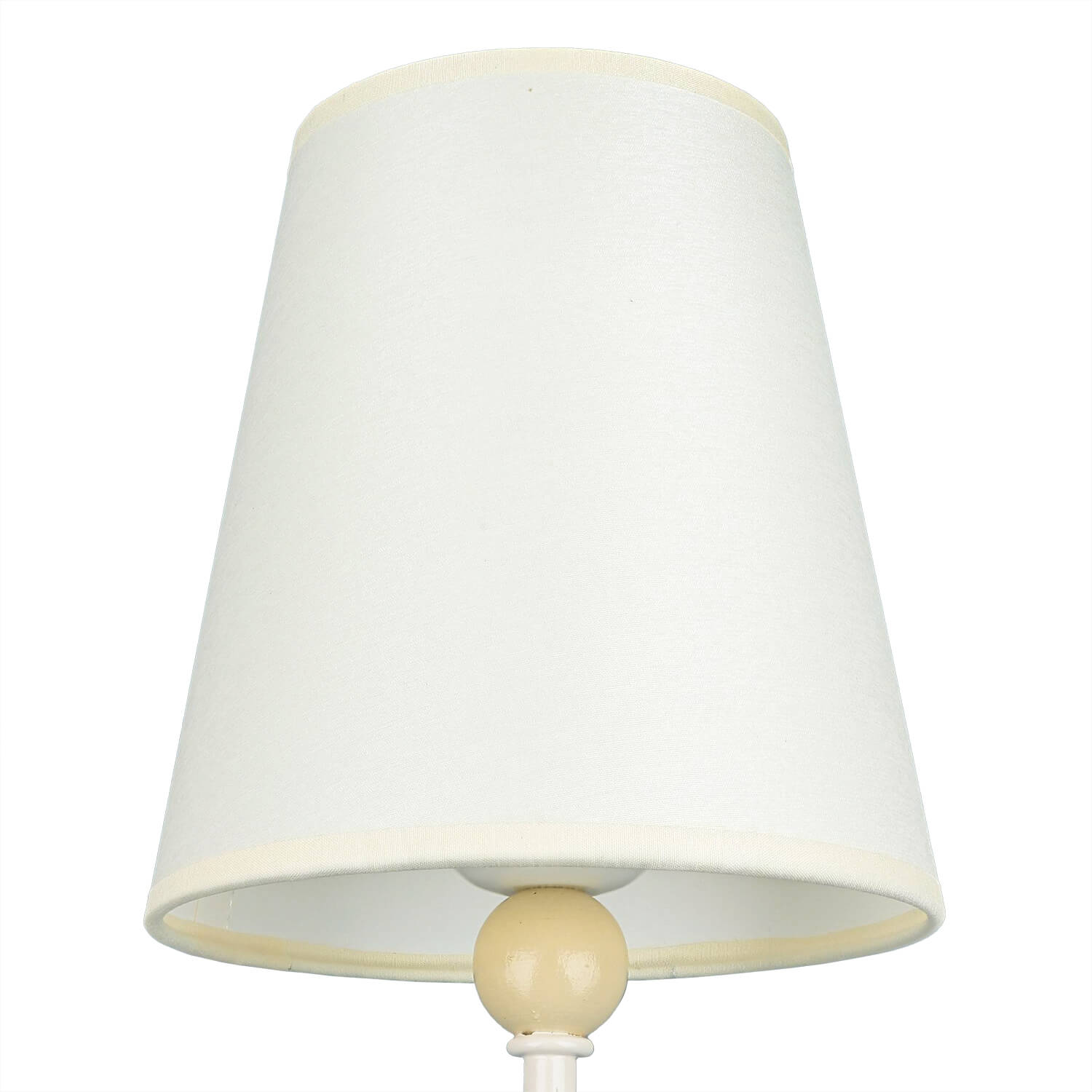 Applique Métal Blanc Tissu Lampe Rustique