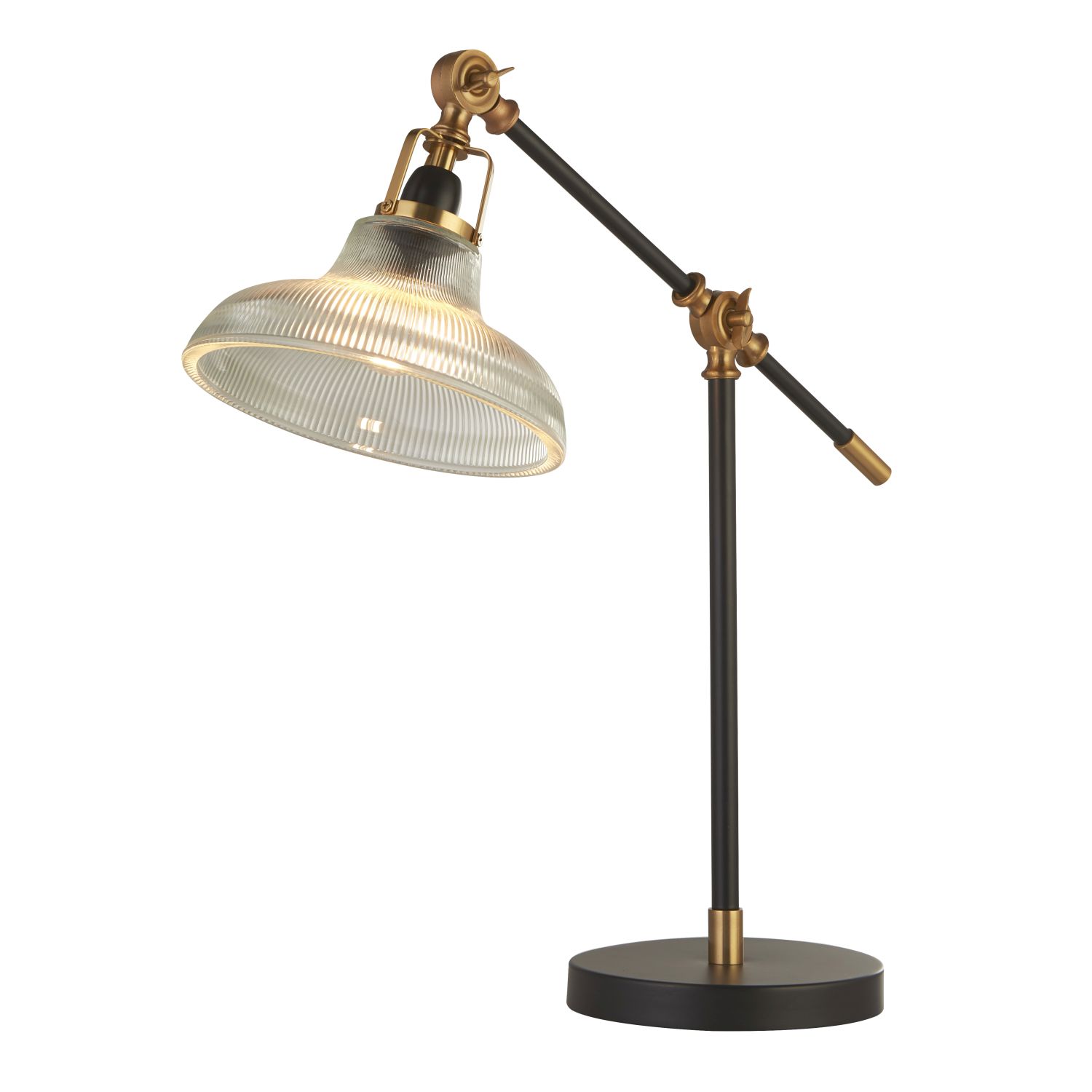 Schreibtischlampe verstellbar 44-67 cm Glas Metall Vintage E14