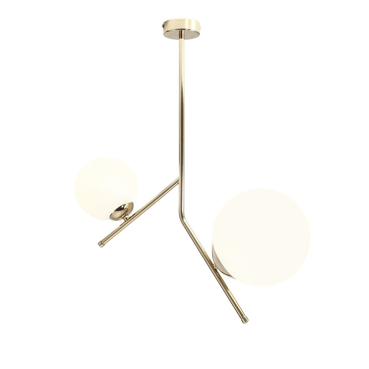 Elegante Deckenlampe in Gold Weiß E14 E27 L:50 cm Glas