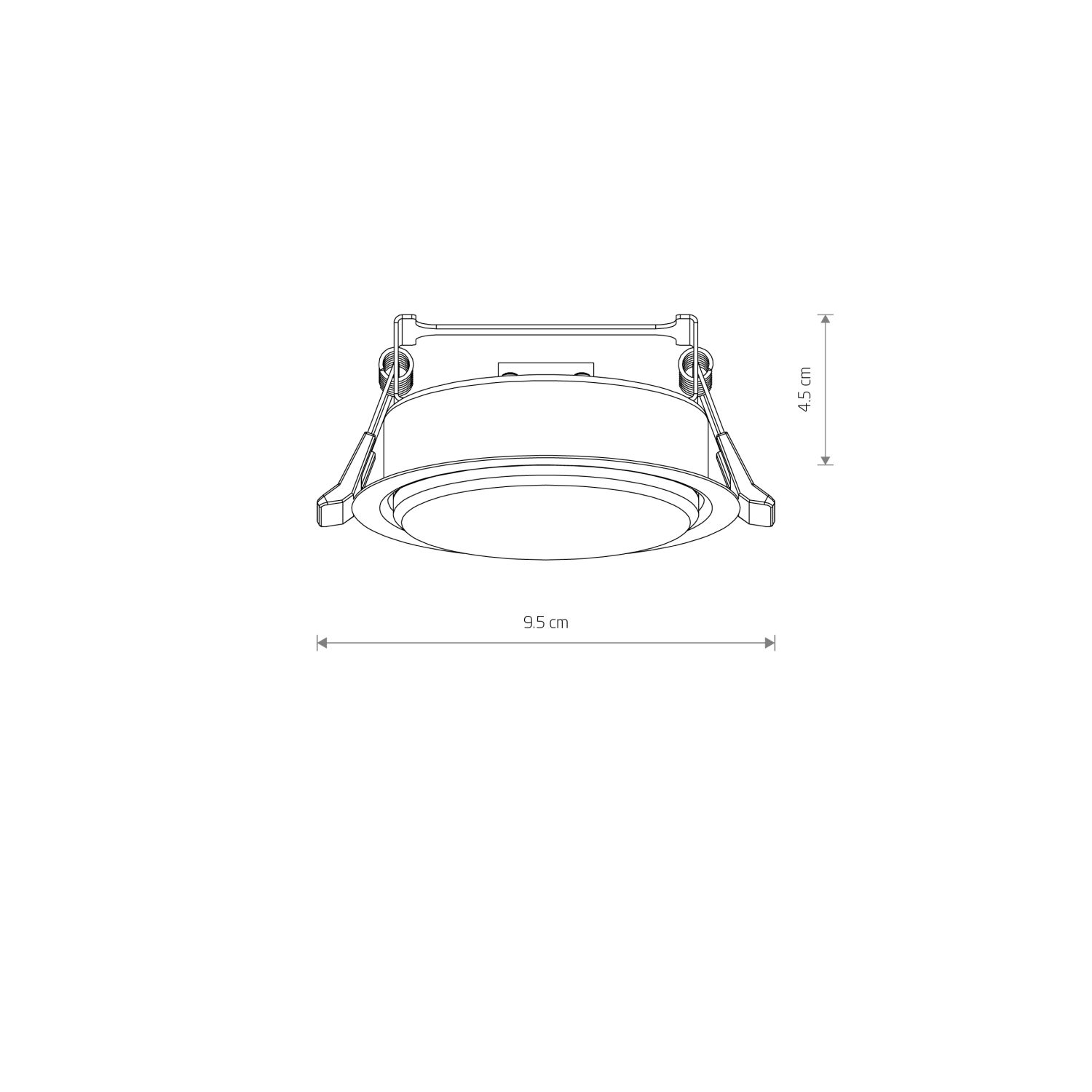 Luminaire encastré noir GX53 rond Ø 95 mm Plafond intérieur