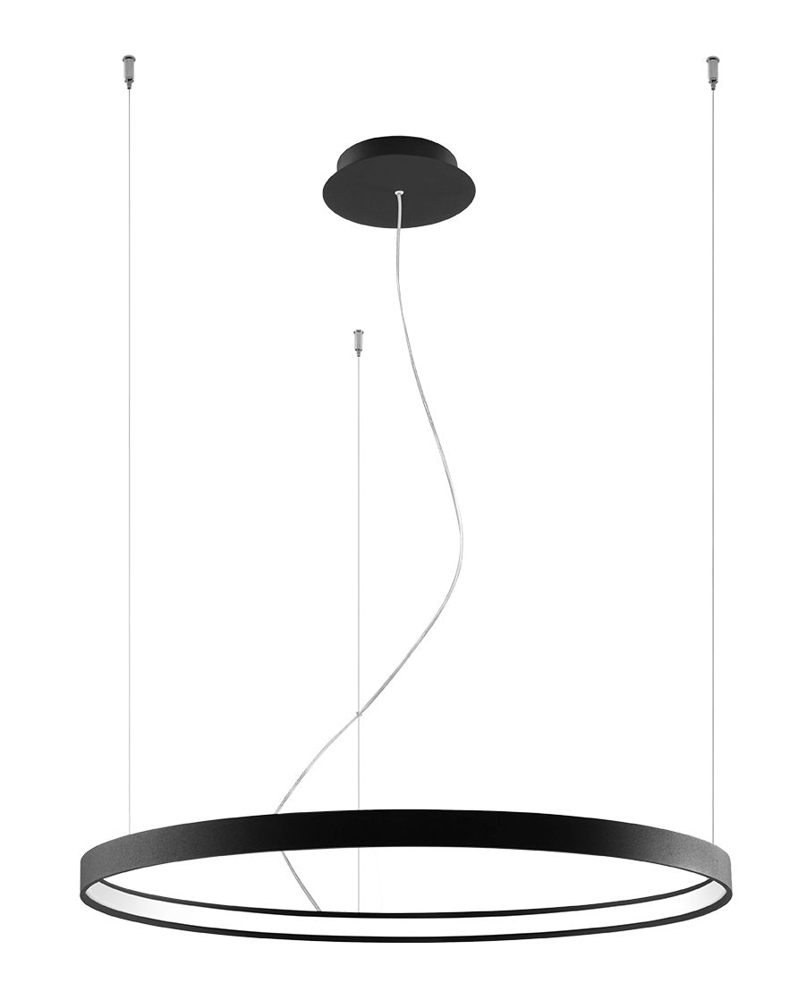 LED Kronleuchter Schwarz Ring Ø 78 cm 3000 K Modern