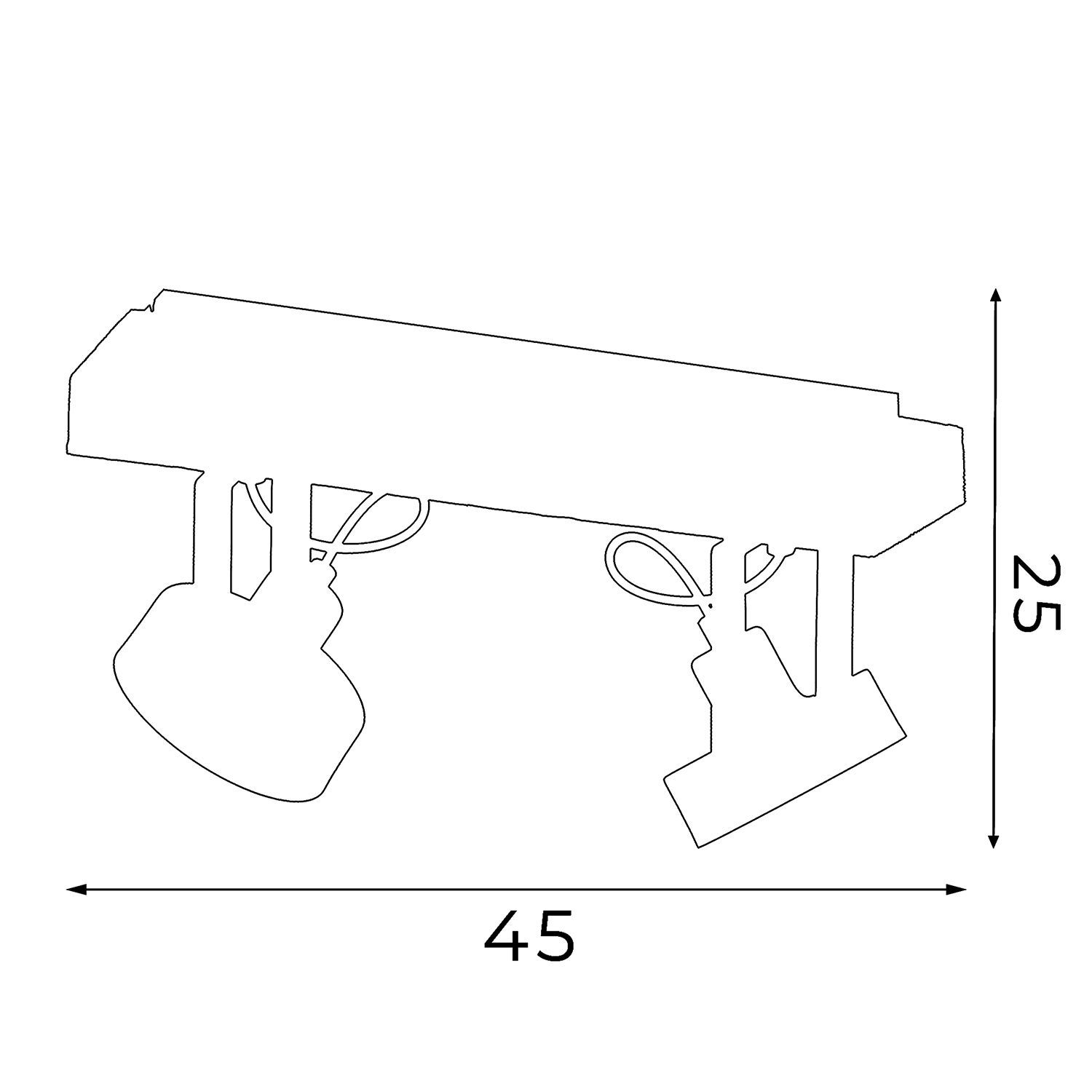 Spot de plafond bois métal noir L:45 cm GU10 flexible