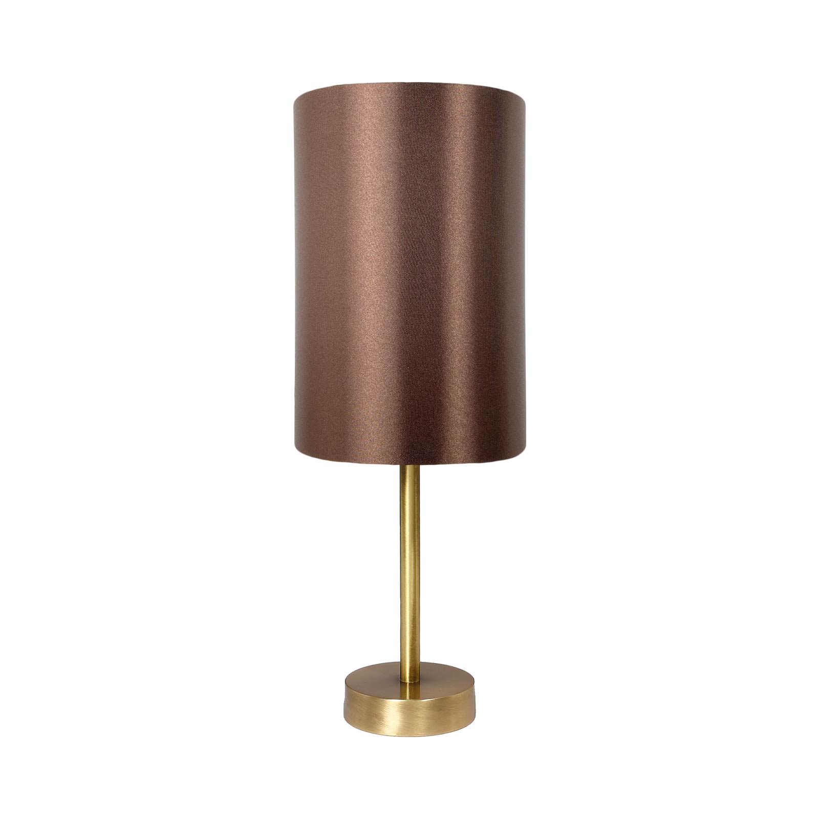 Tischlampe Messing Stoff H: 38,5 cm E27 in Bronze Braun