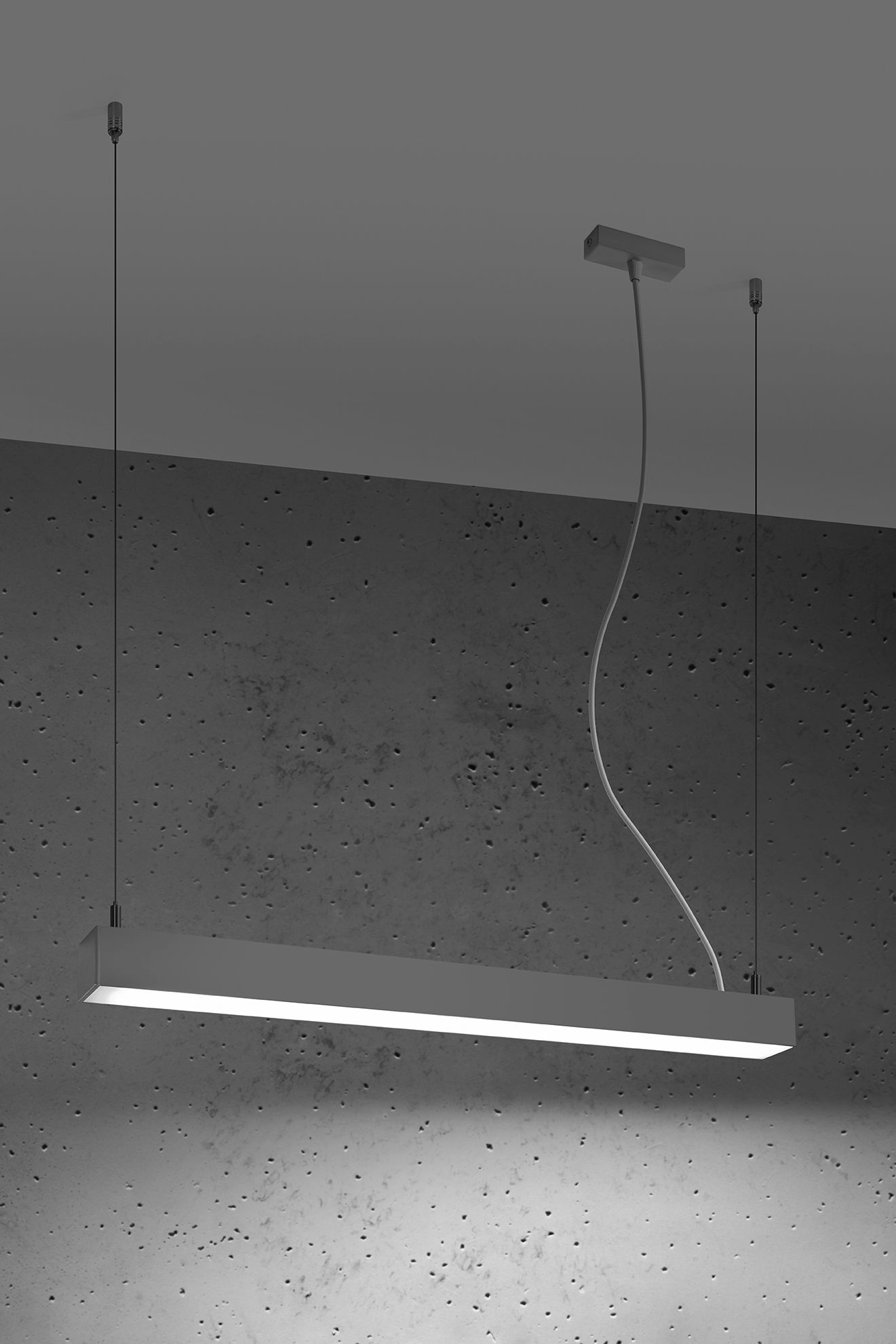 LED Hängelampe Metall Grau B: 67 cm 4000 K schmal