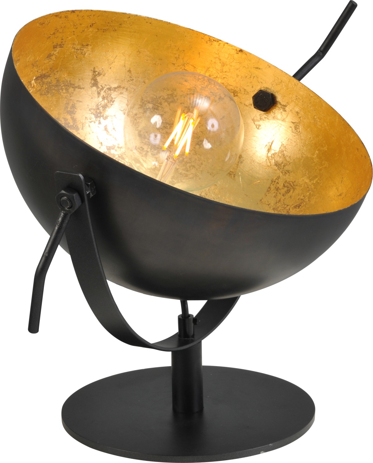 Tischlampe Grau Metall Gold Ø30cm beweglich LARINO