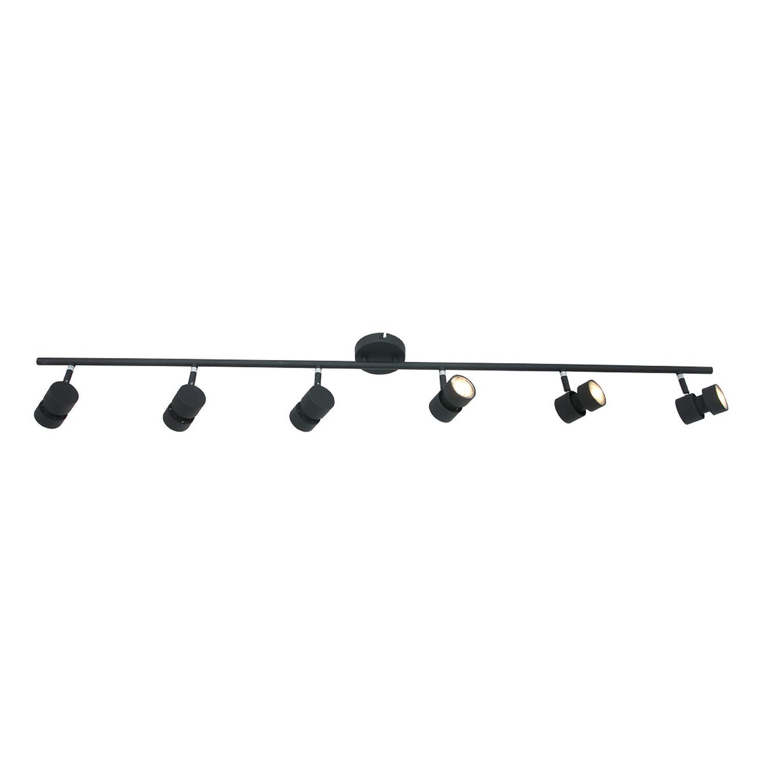 Spot de plafond mobile noir 134 cm incl. GU10 6-flmg