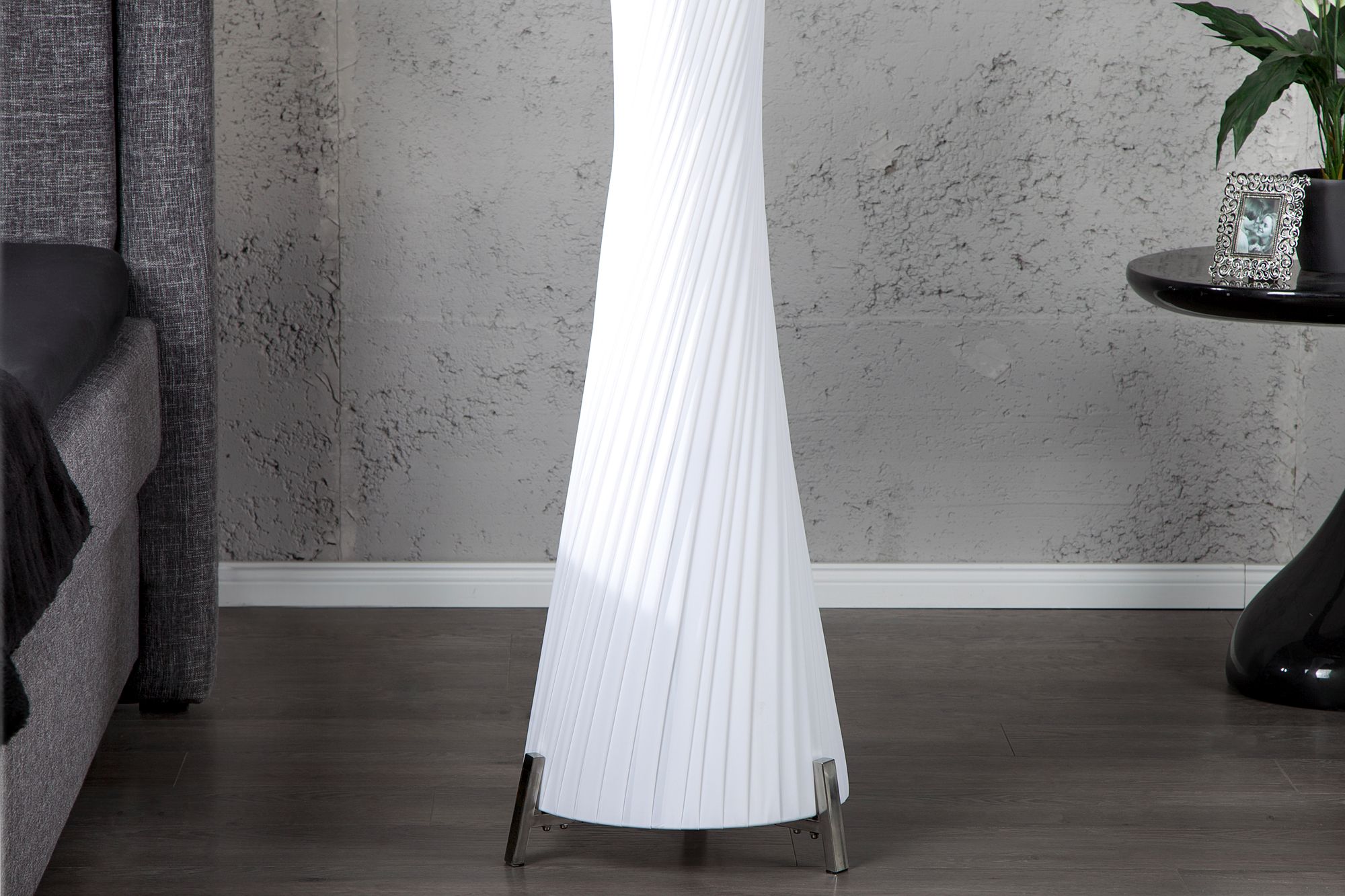 Stehleuchte 200cm Retro Esszimmer Lampe Weiß