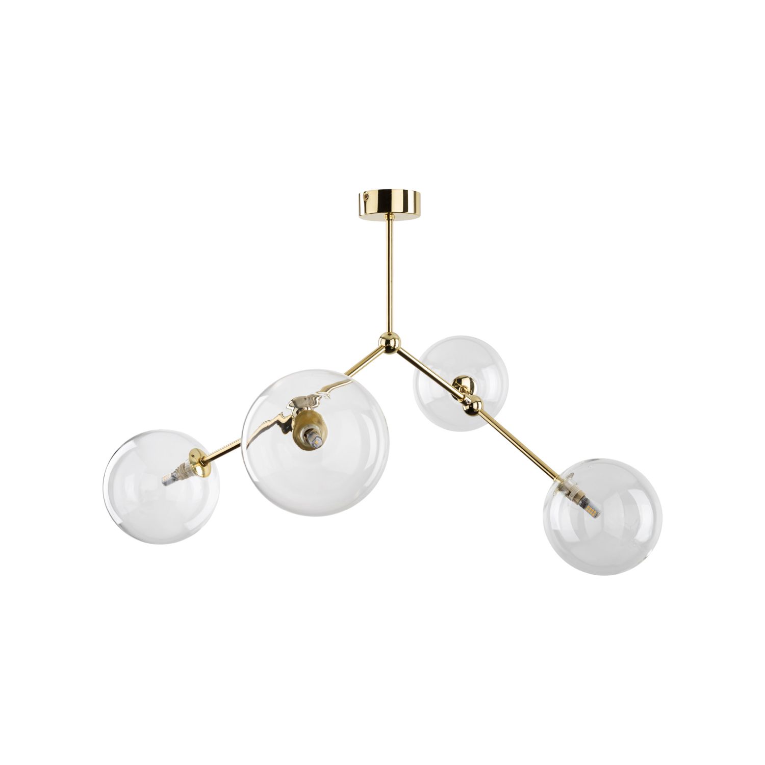 Deckenlampe Glas Metall 74 cm lang in Gold 4x G9 VINZA