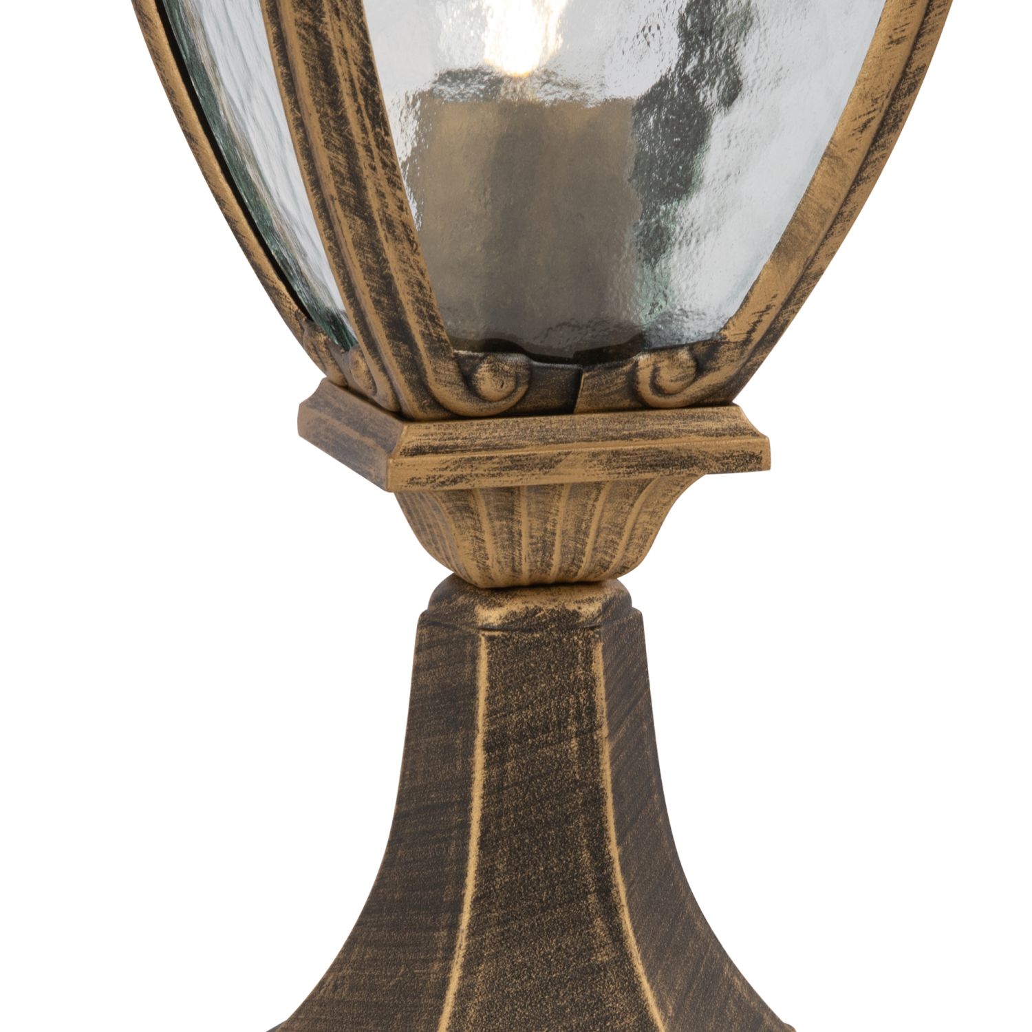 Lampe de socle aluminium verre 48,5 cm IP44 en or antique