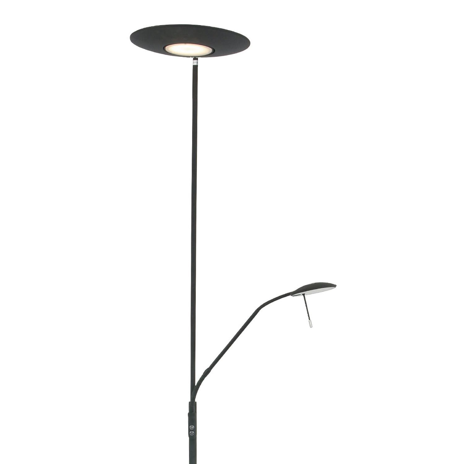 Plafonnier LED avec bras de lecture en noir 185 cm dimmable