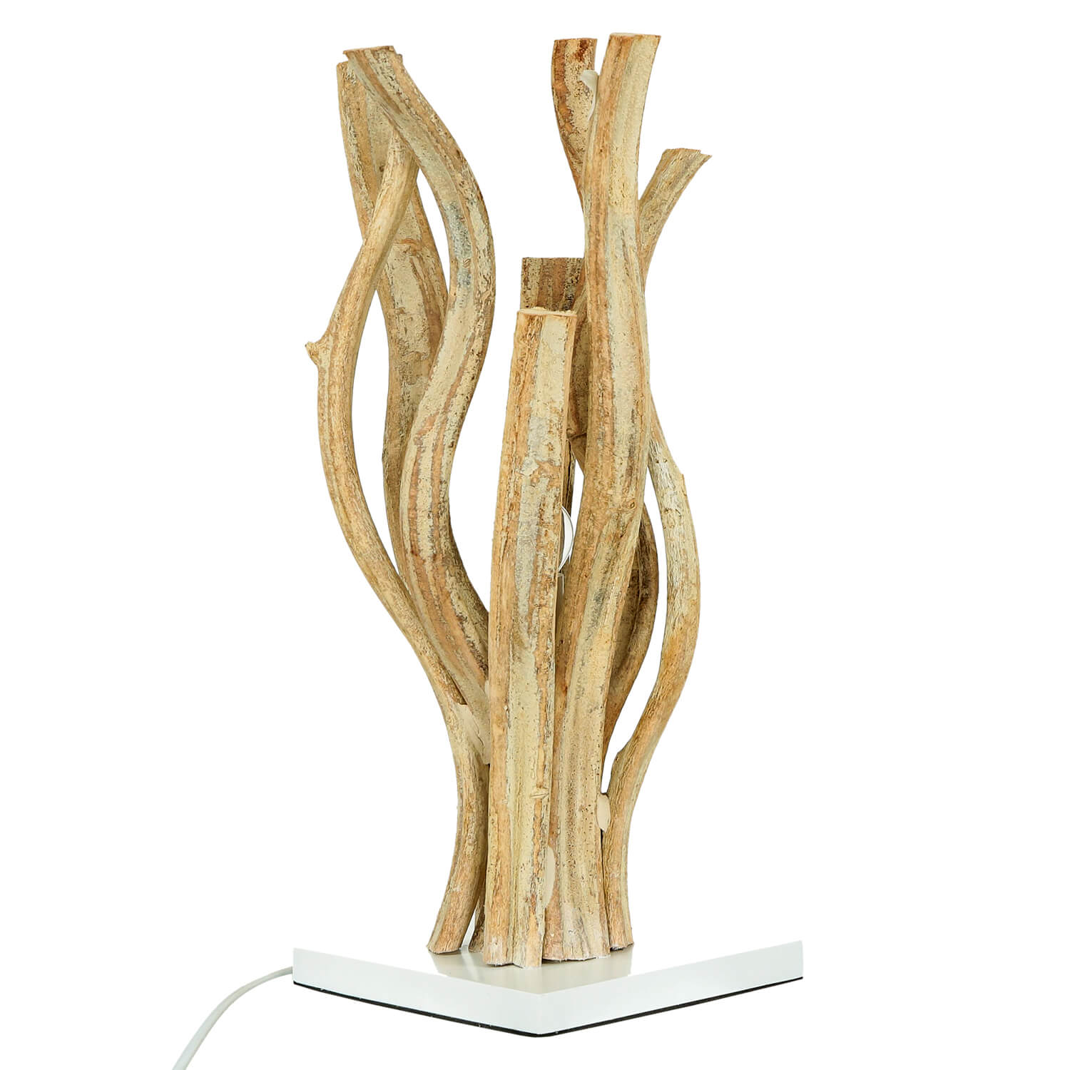 Lampe de table en bois flotté 40 cm E14 Artisanat CHUM PHAE