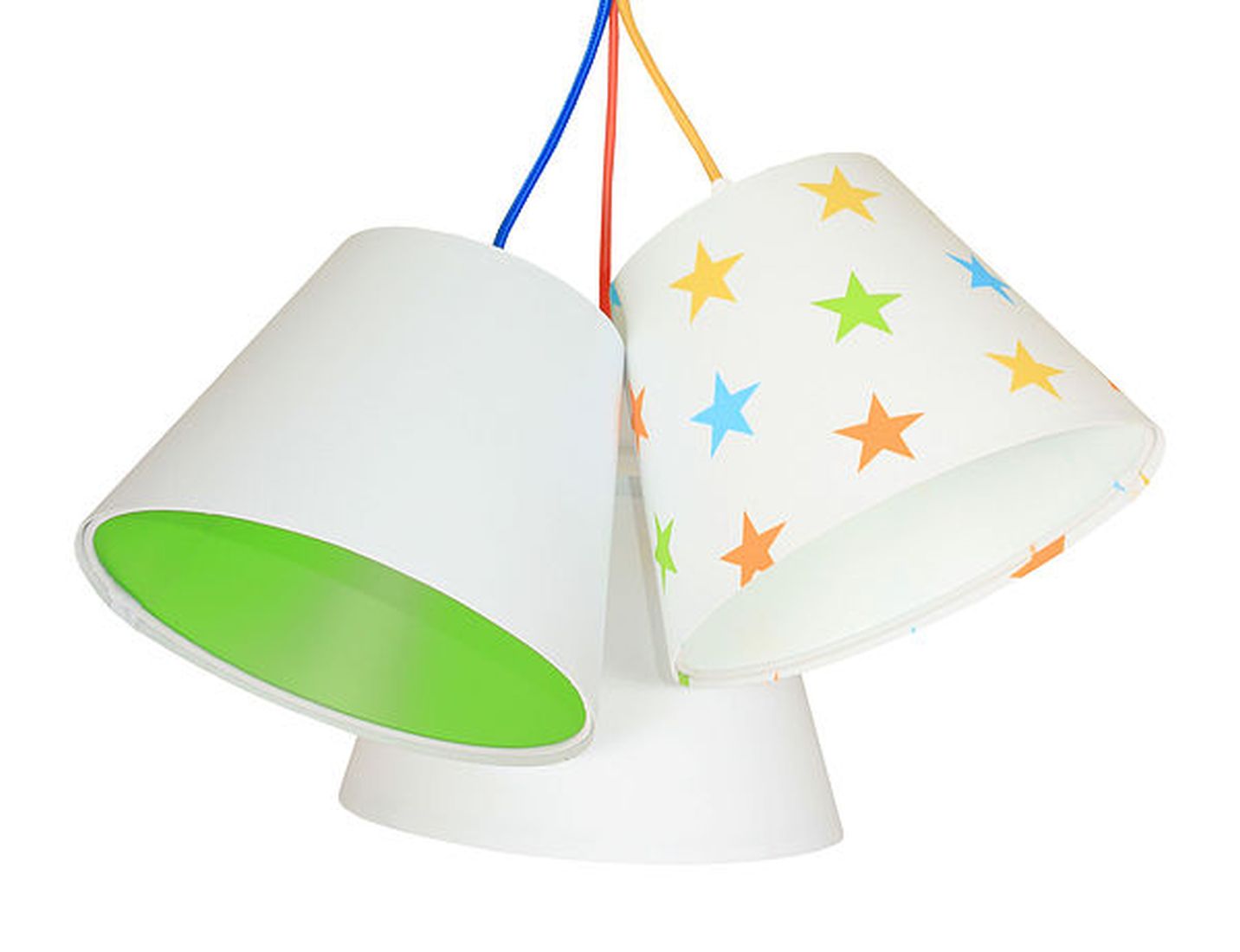 Hängeleuchte Kinderlampe Weiß Grün Sterne Stoff