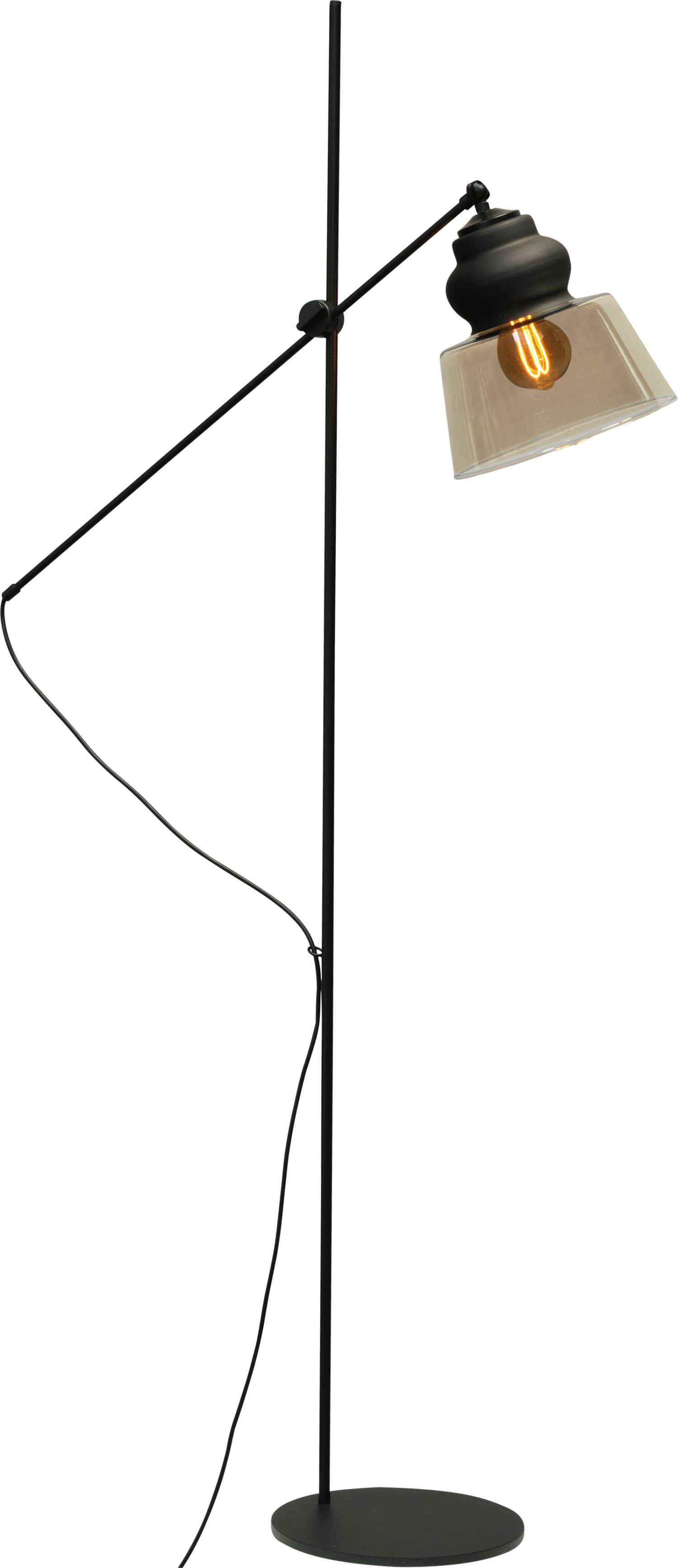 Stehlampe Schwarz Metall Glas 161 cm verstellbar ENGUS