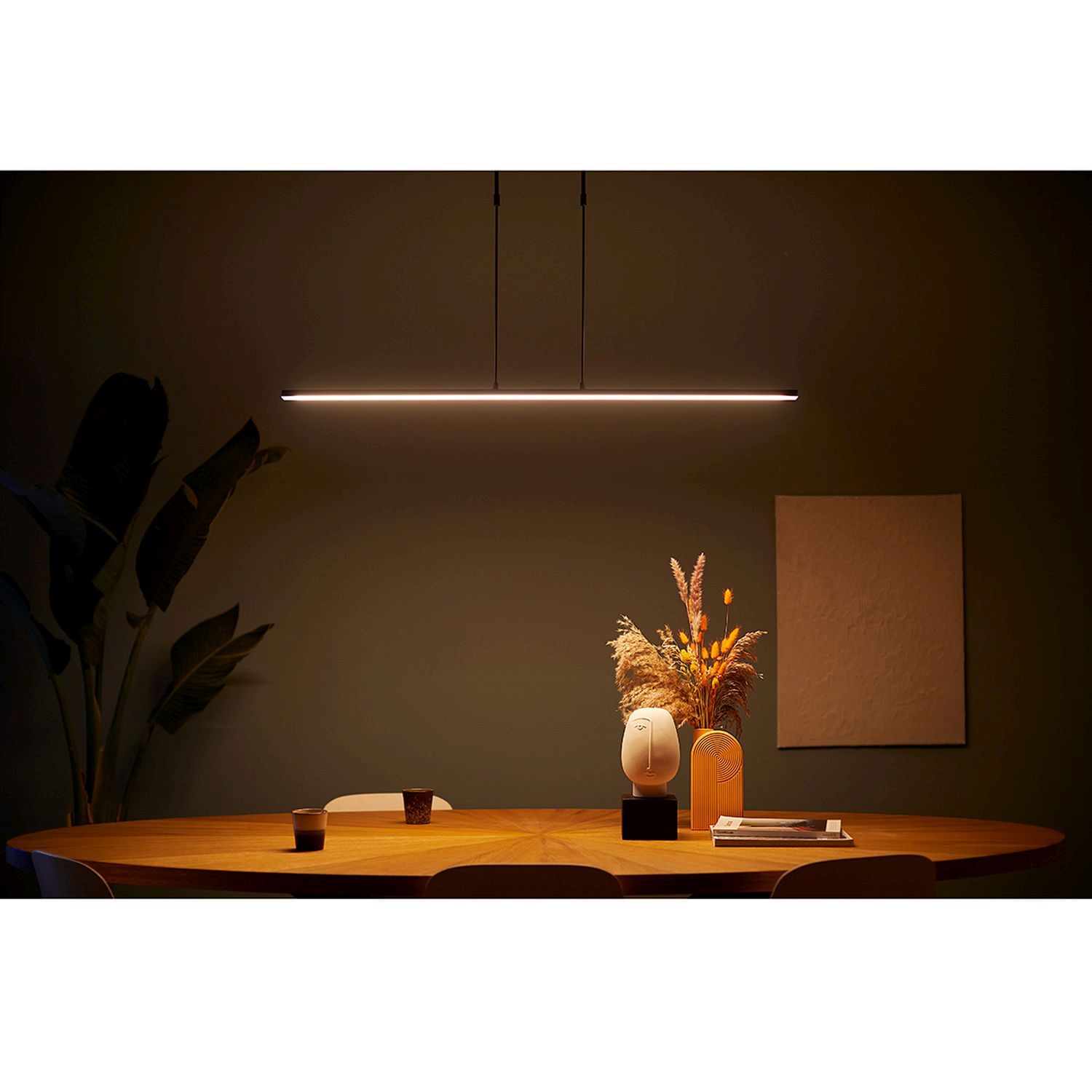 Lange LED Deckenlampe dimmbar Schwarz 122 cm 4000 K