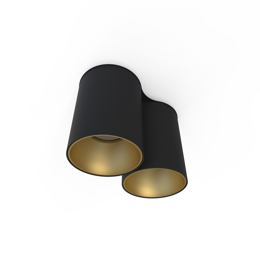 Elegante Deckenlampe in Schwarz Gold 2x GU10 klein